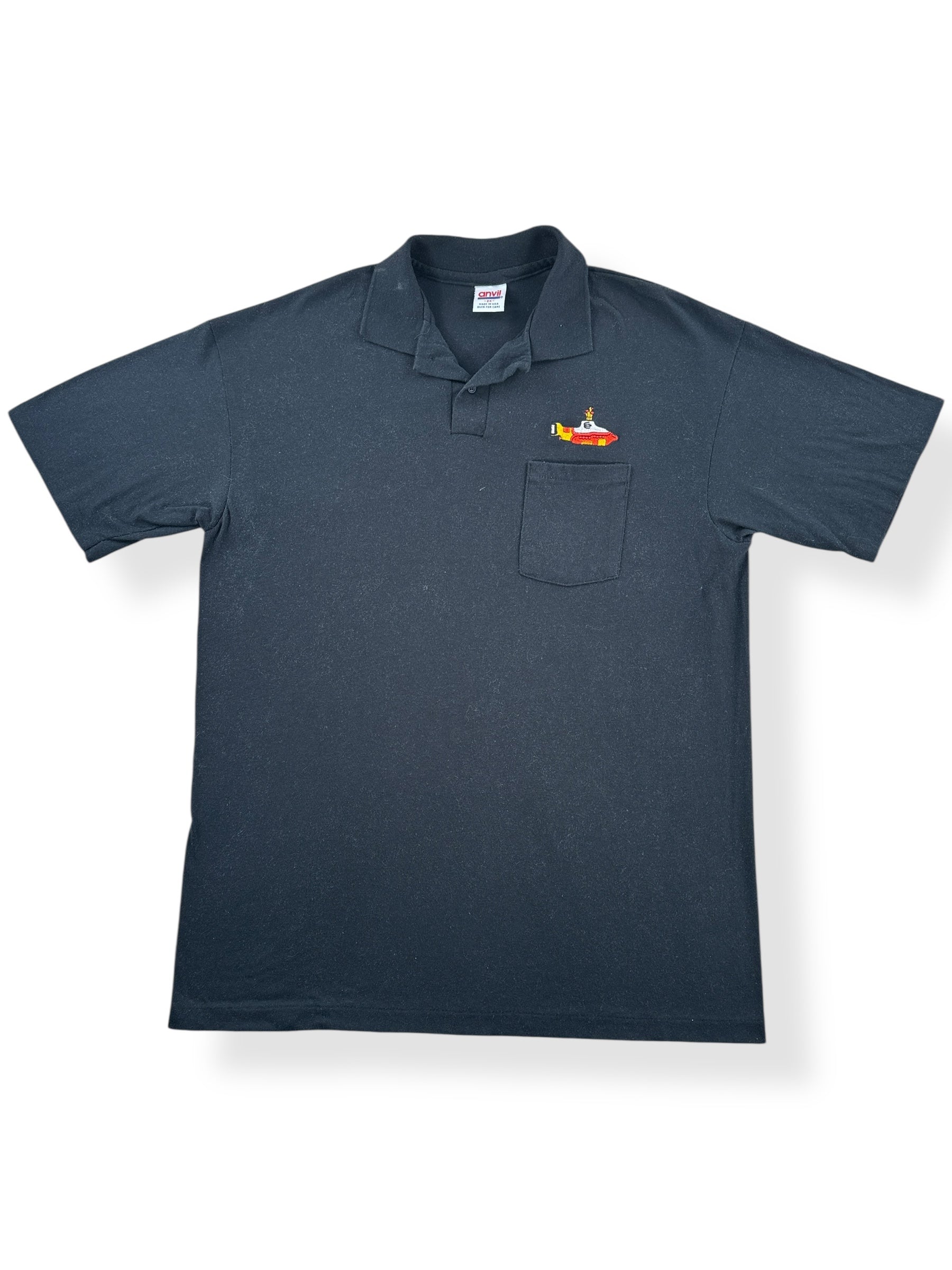 Front of Vintage Beatles Yellow Submarine Polo Shirt SZ XL