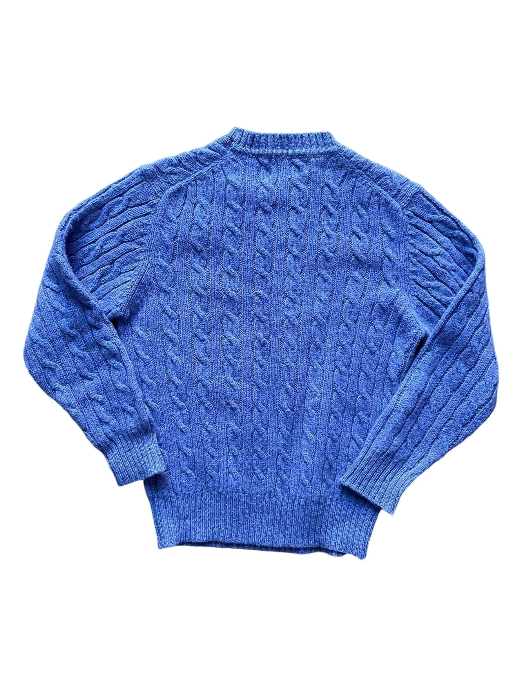 Back view of Vintage Periwinkle Wool Cable Knit Sweater M