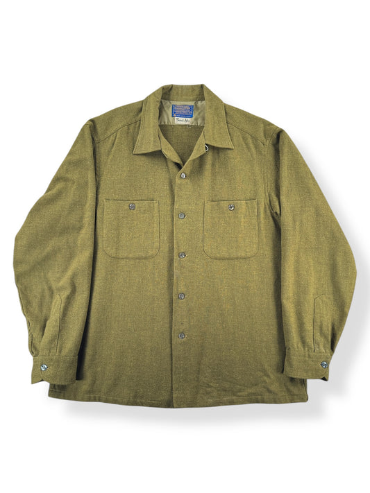 Front of Vintage Frederick & Nelson Green Pendleton Board Shirt SZ L