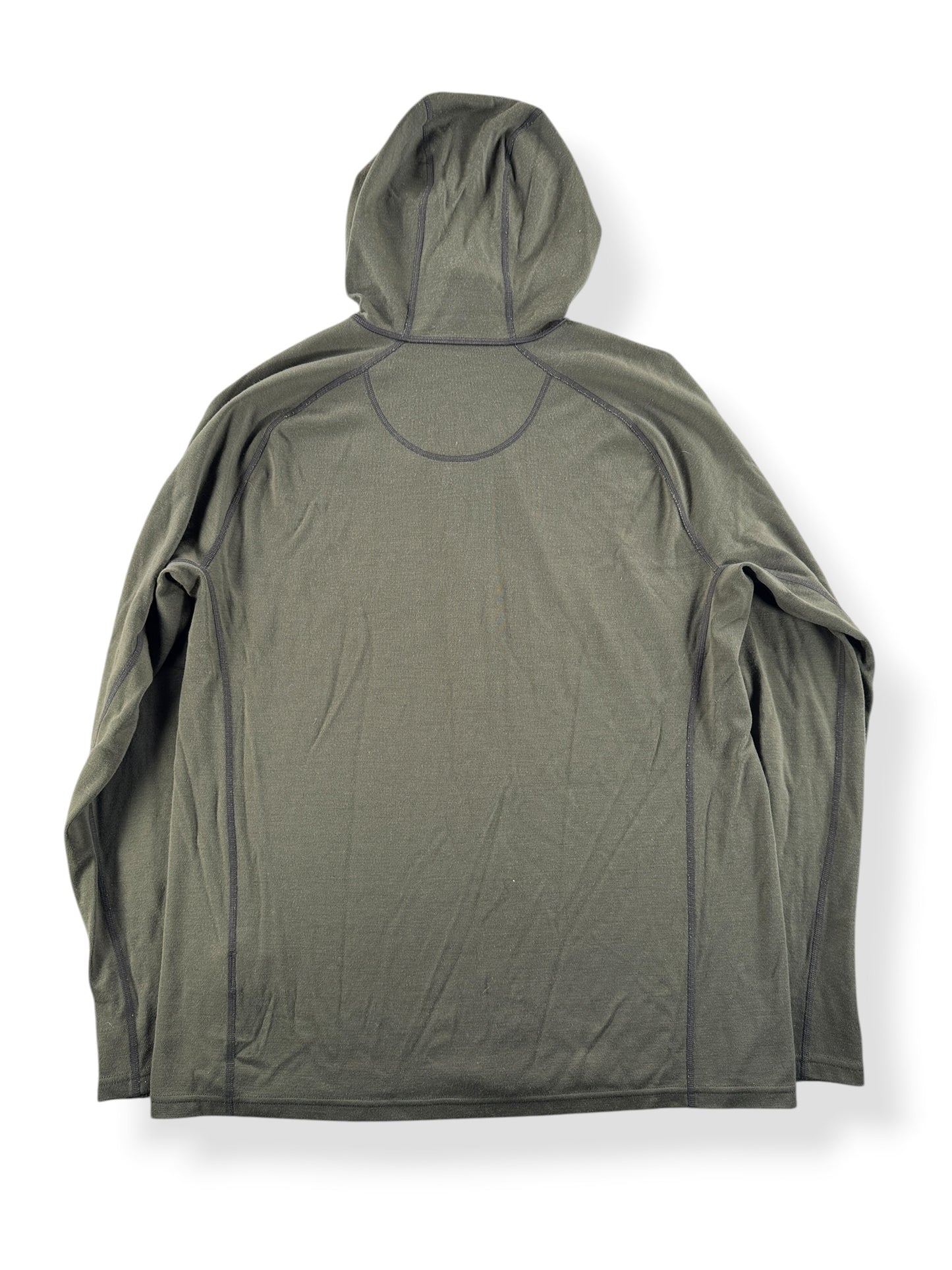 Back of Filson Merino Wool Hoodie SZ L