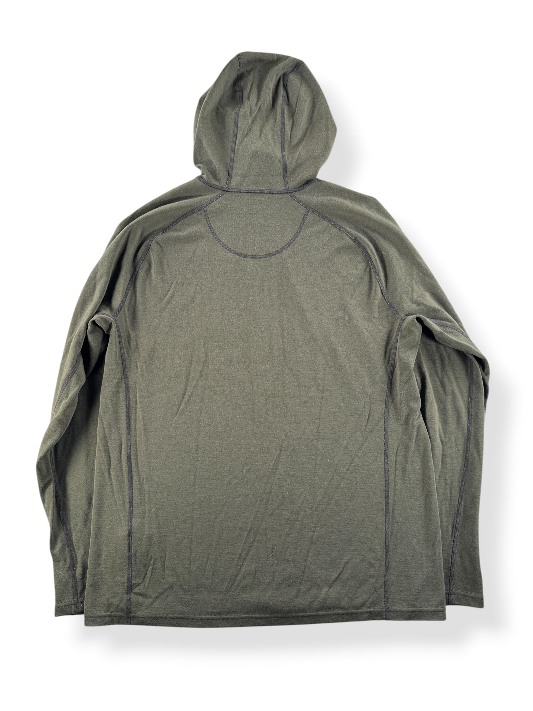 Back of Filson Merino Wool Hoodie SZ L