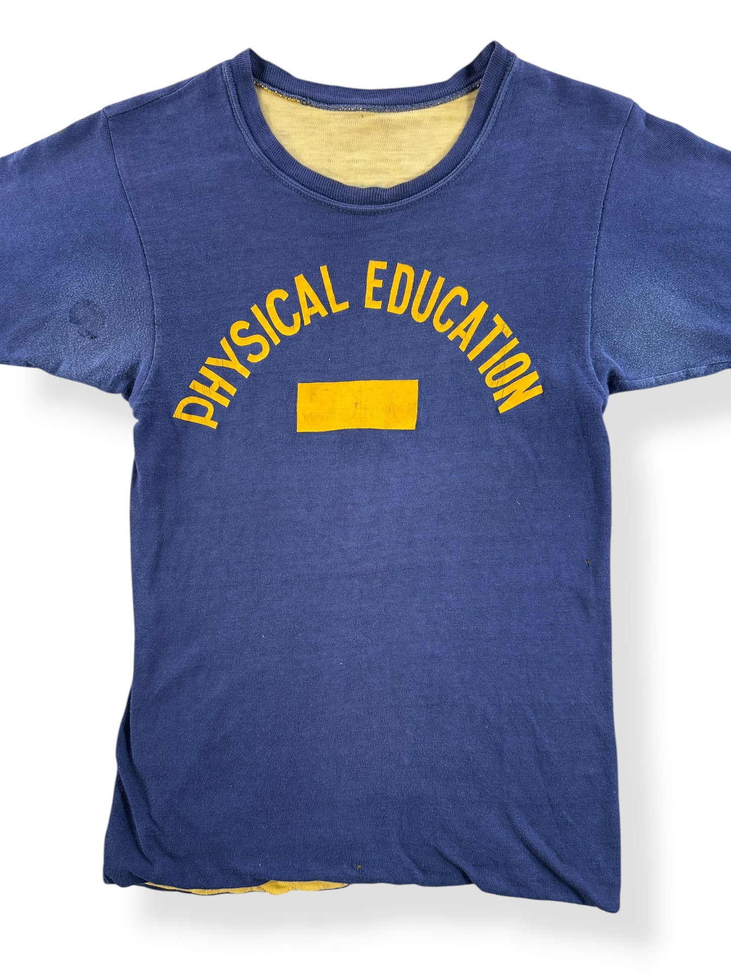 Front Close Up of Vintage 60s Reversible Phys Ed Tee SZ XS