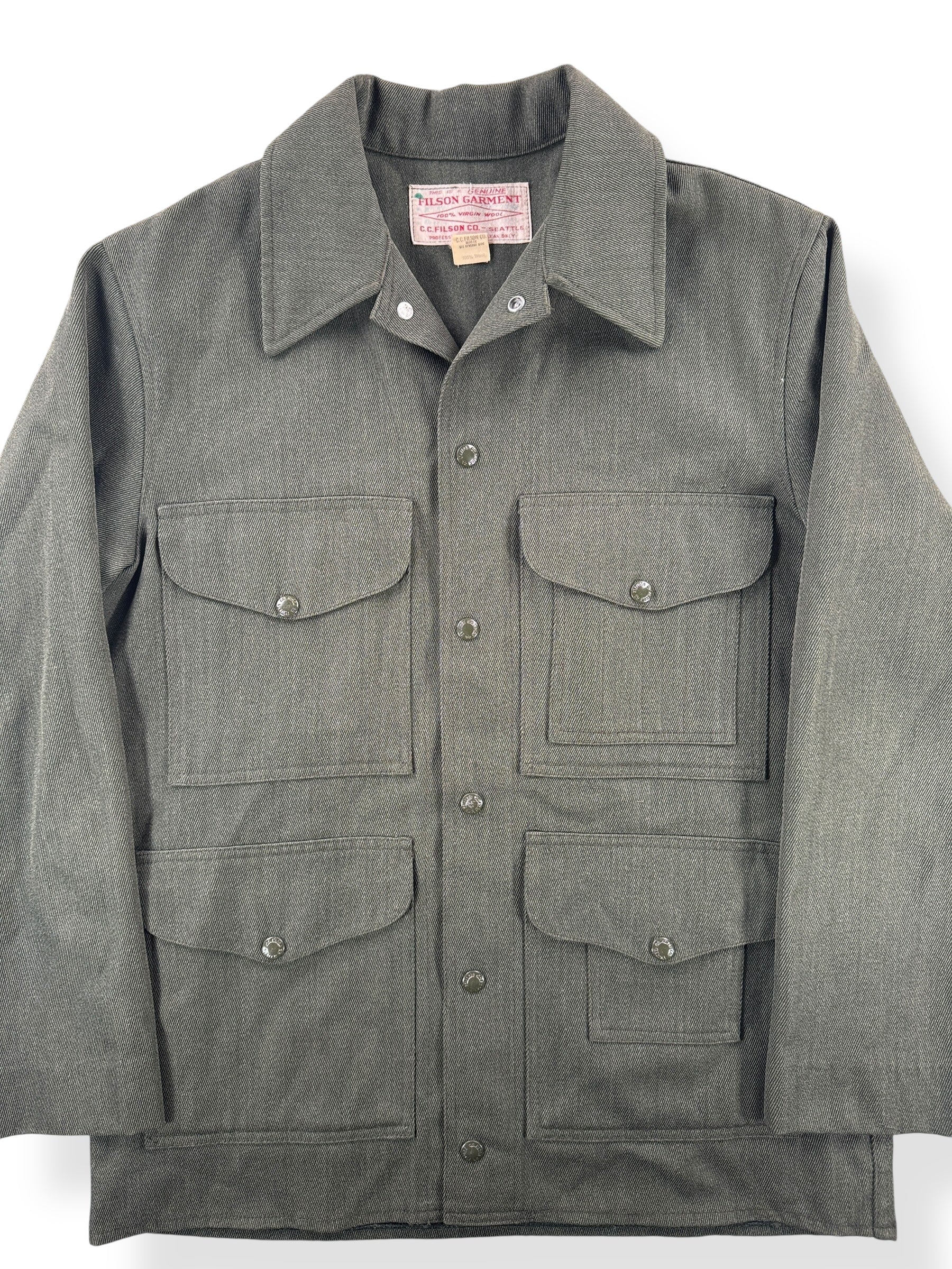 Front Close Up of Vintage Filson Whipcord Cruiser Jacket SZ 40