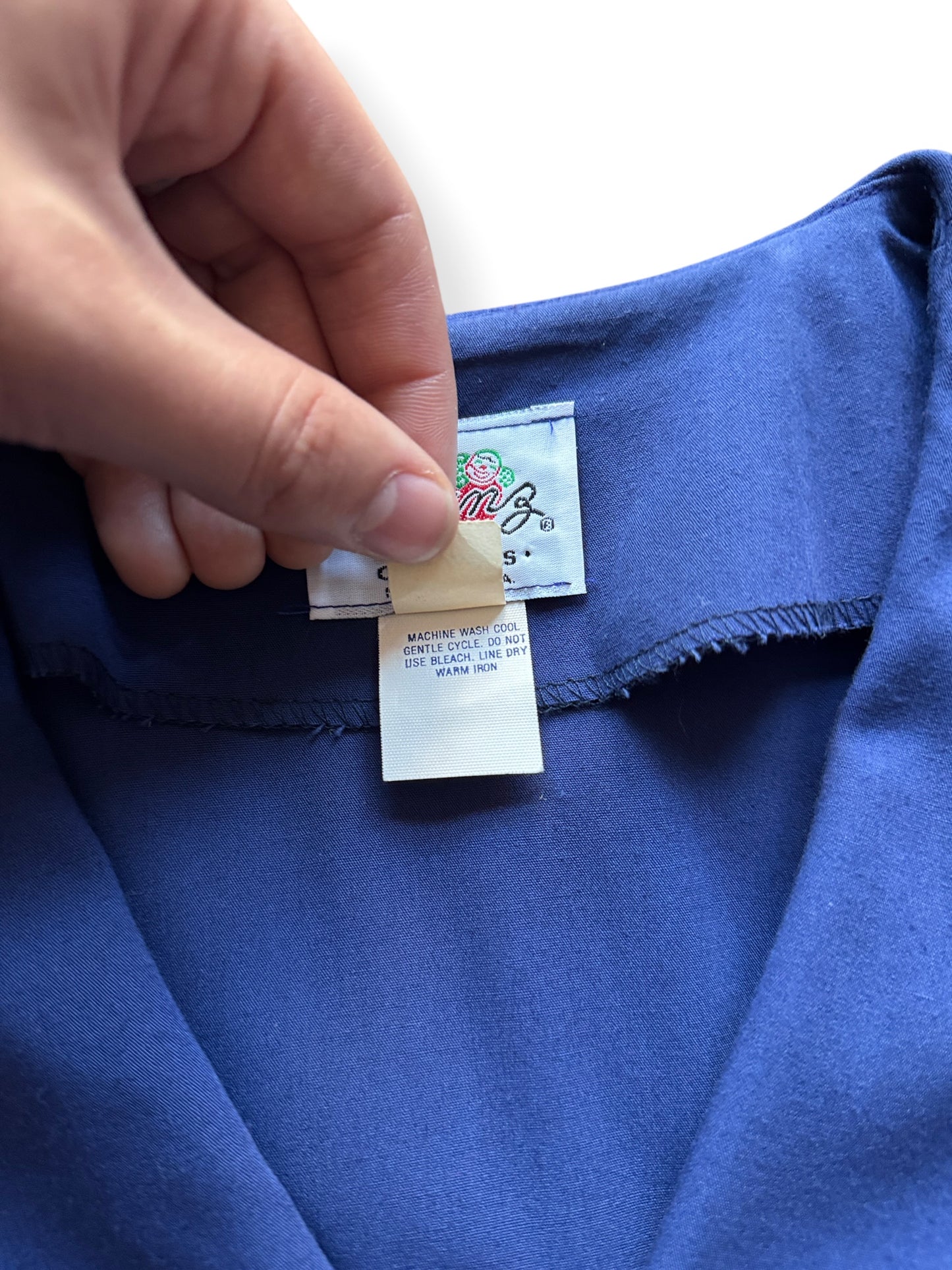 Care Label on Vintage 80s Lanz Sailor Dress SZ M