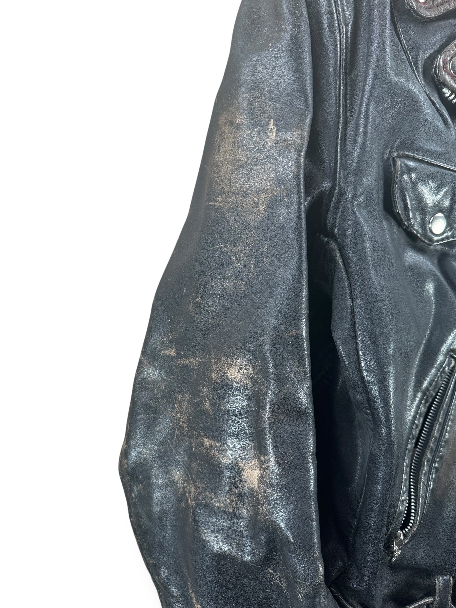 Wear on Vintage Bermans Leather Jacket SZ M