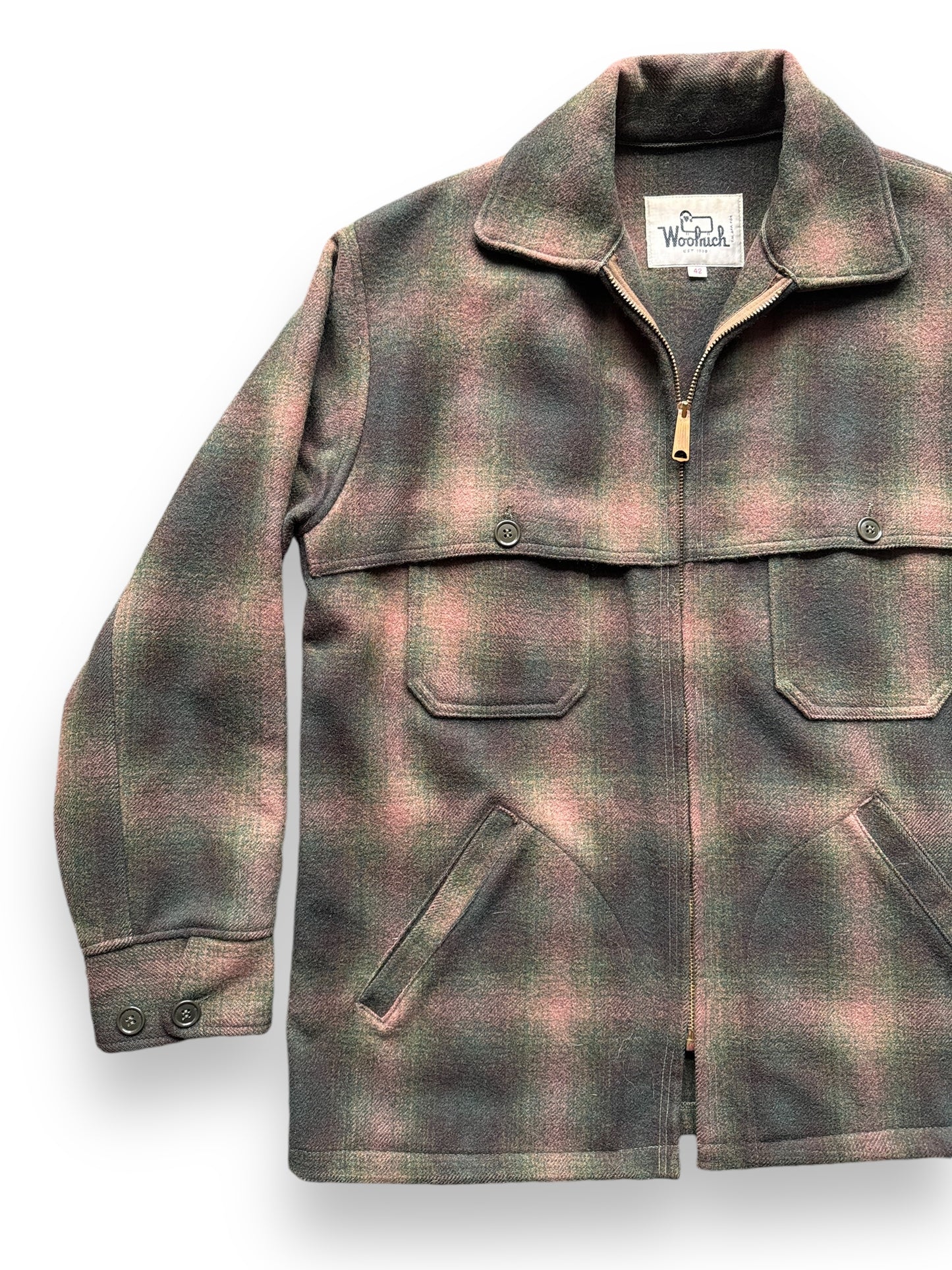 Vintage Woolrich Green/Brown Shadowplaid Jacket SZ 42