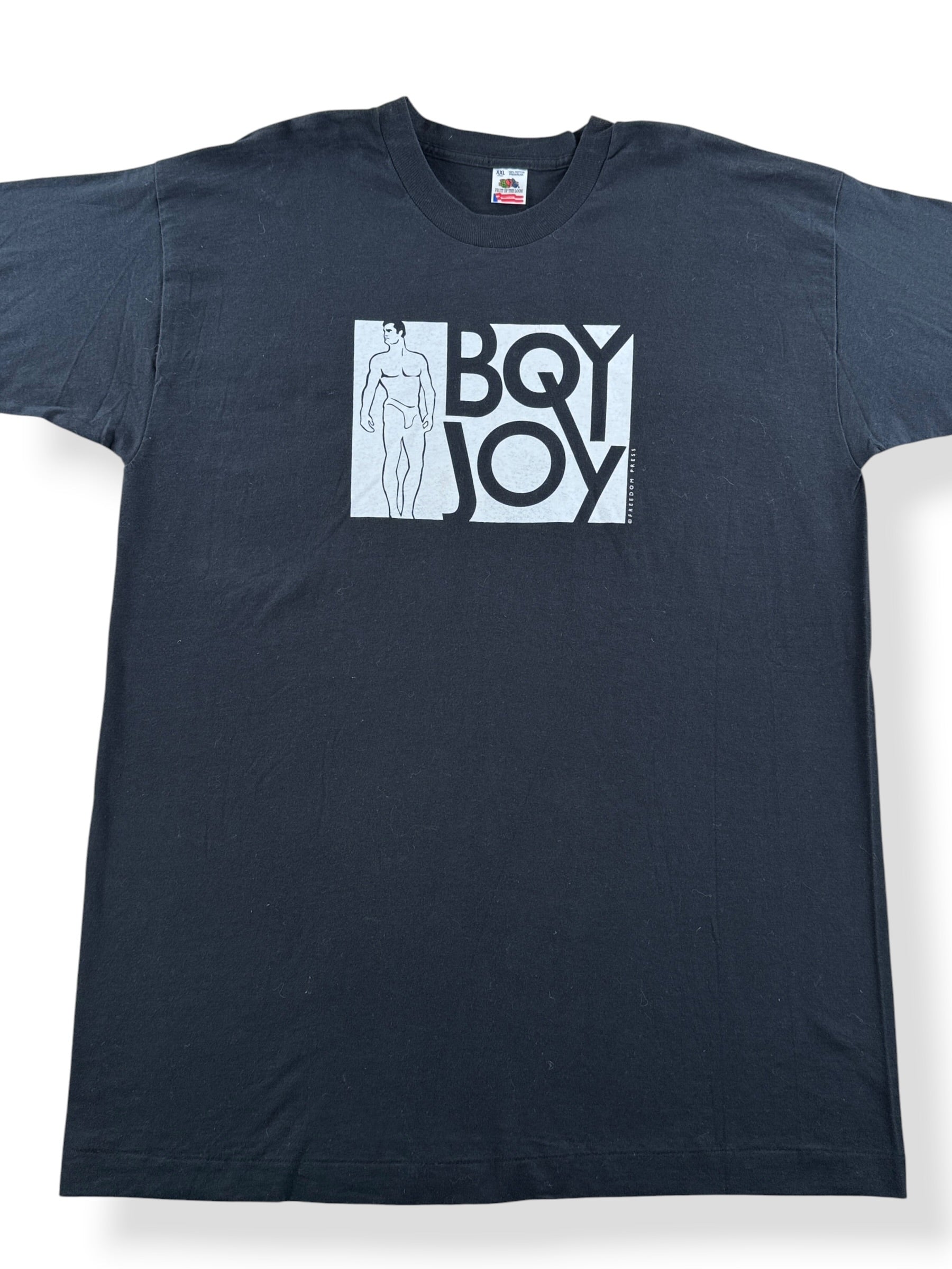 Front Close Up of Vintage 90’s Boy Joy Gay Pride Tee SZ XXL (Fits XL)