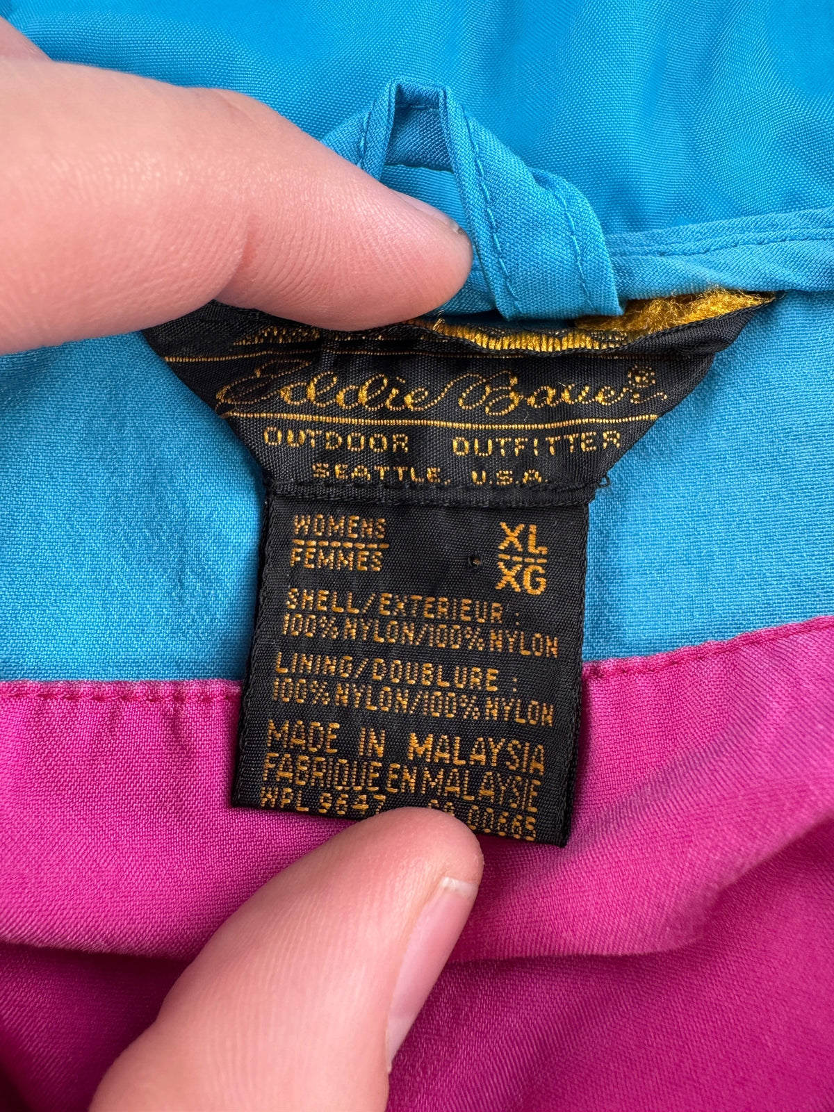 Tag on Vintage Eddie Bauer Anorak SZ L