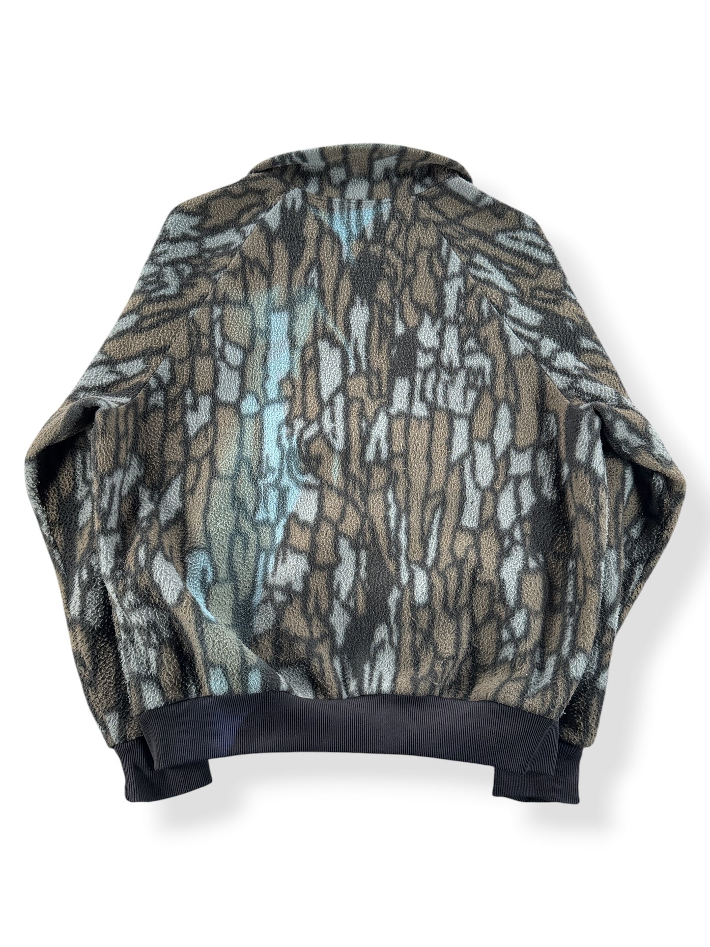 Back of Vintage Tre Camo Fleece Pullover Jacket SZ M
