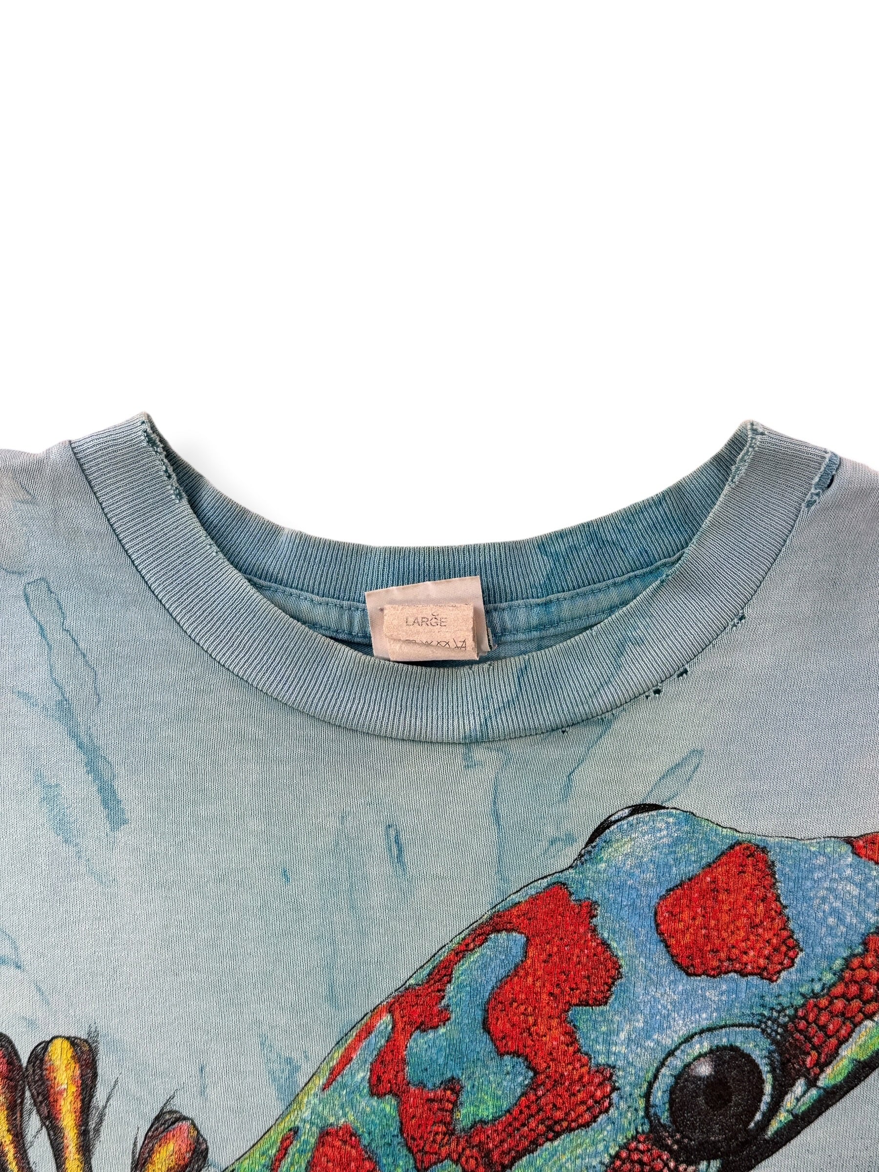 Collar on Vintage AOP Rainforest Cafe Lizard Tee L - AS IS