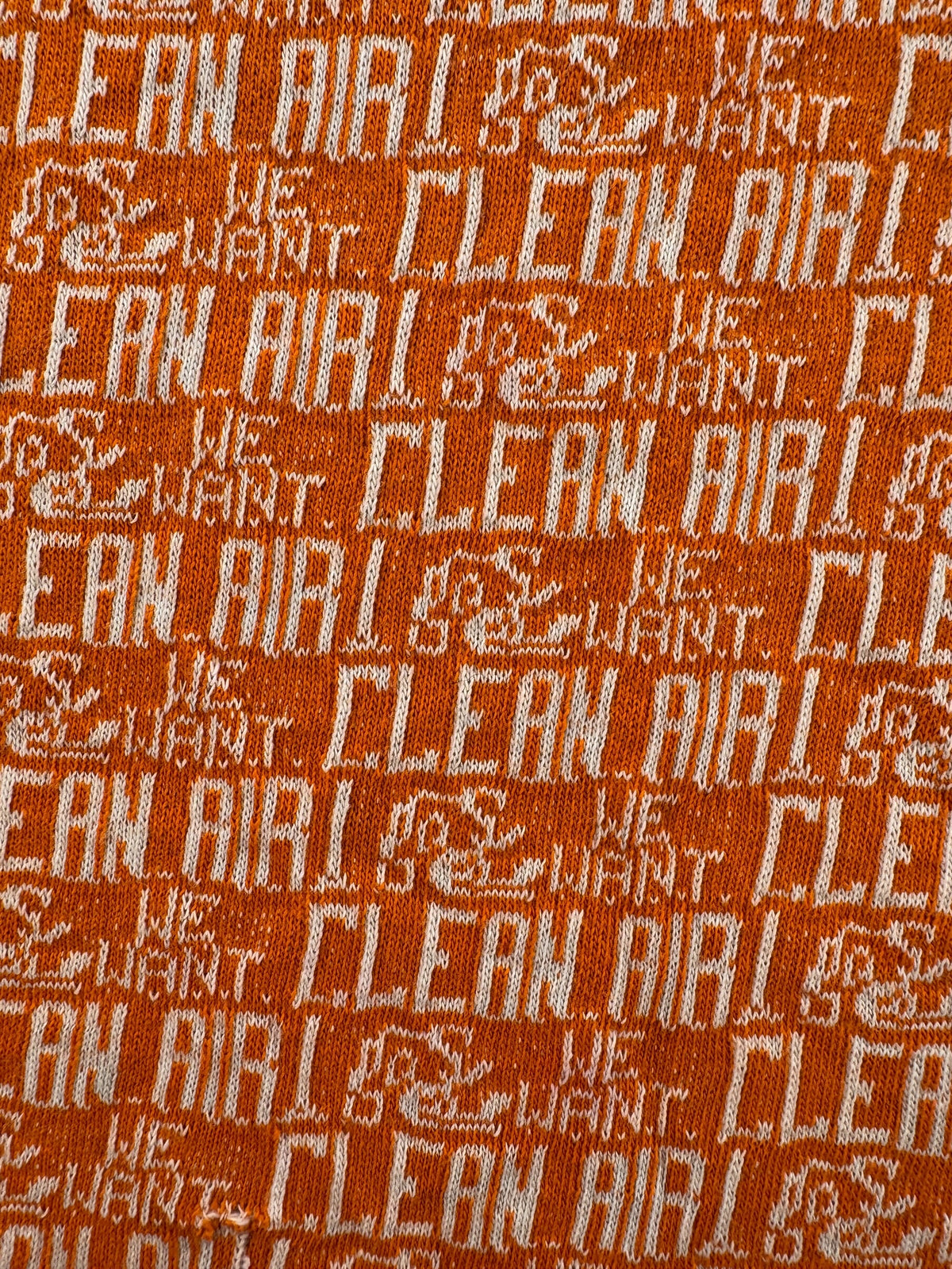 Pattern on Vintage Rare 60s/70s We Want Clean Air Protest Tee SZ M