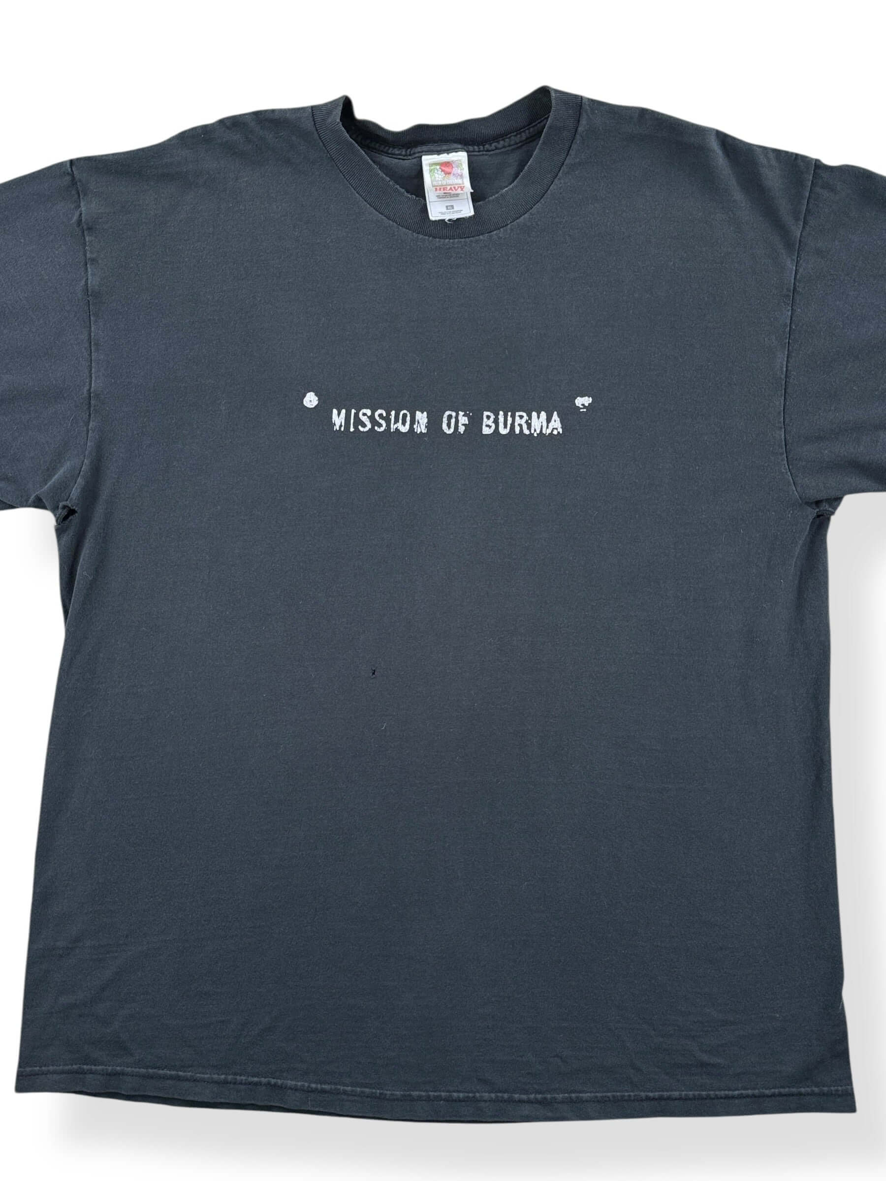 Front Close Up of Vintage 2002 Mission of Burma Tee SZ XL