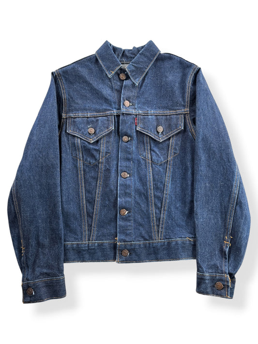 Front of Vintage Levi's Big E Dark Wash Type 3 Trucker Jacket SZ XS