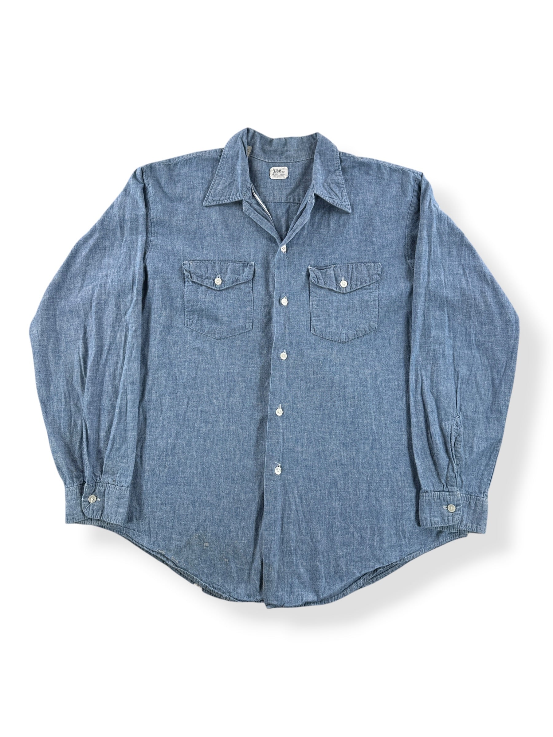 Front of Vintage Lee Union Made Cotton Selvedge Chambray SZ M
