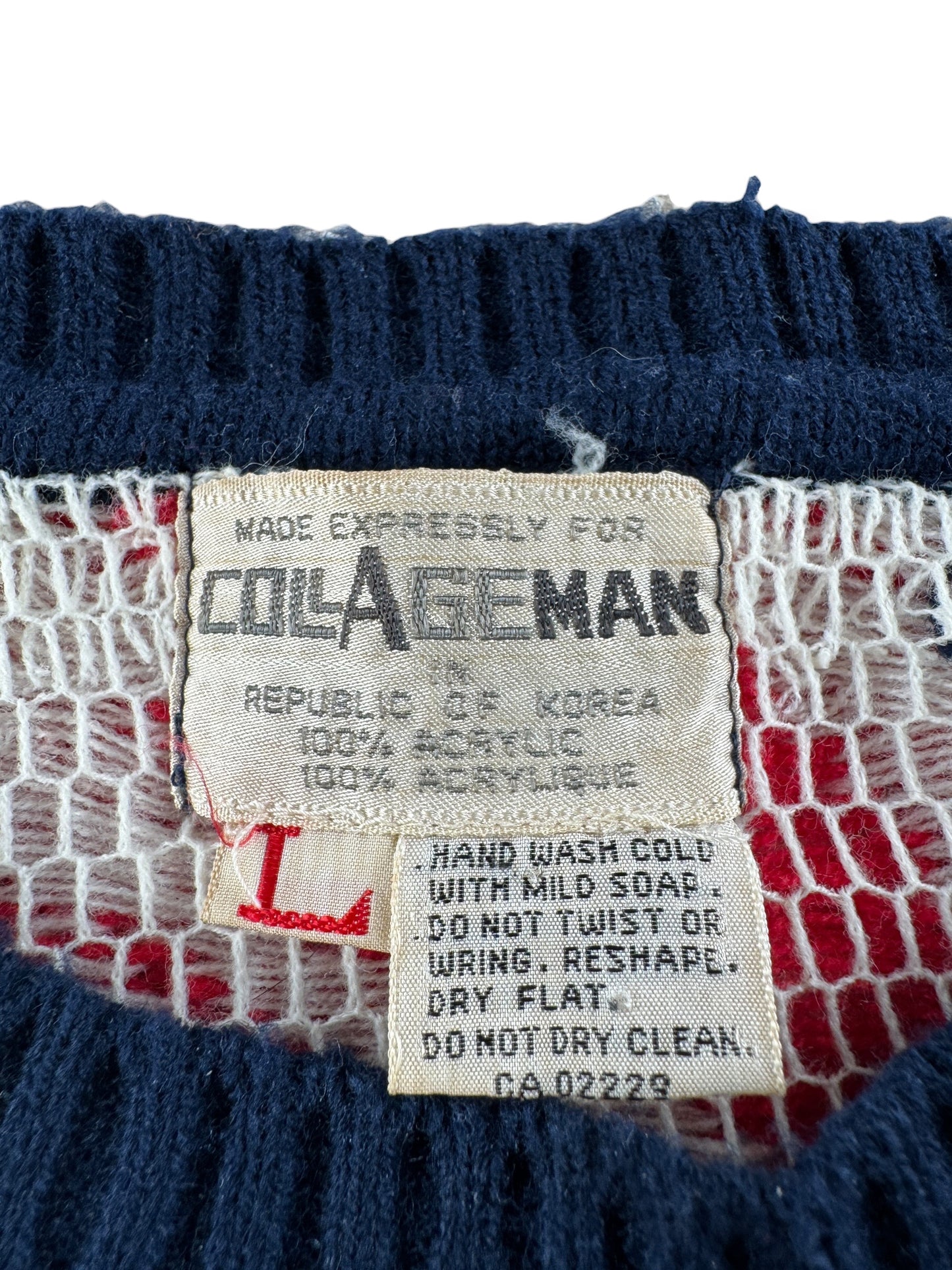 Tag on Vintage Collageman Novelty Sweater SZ L