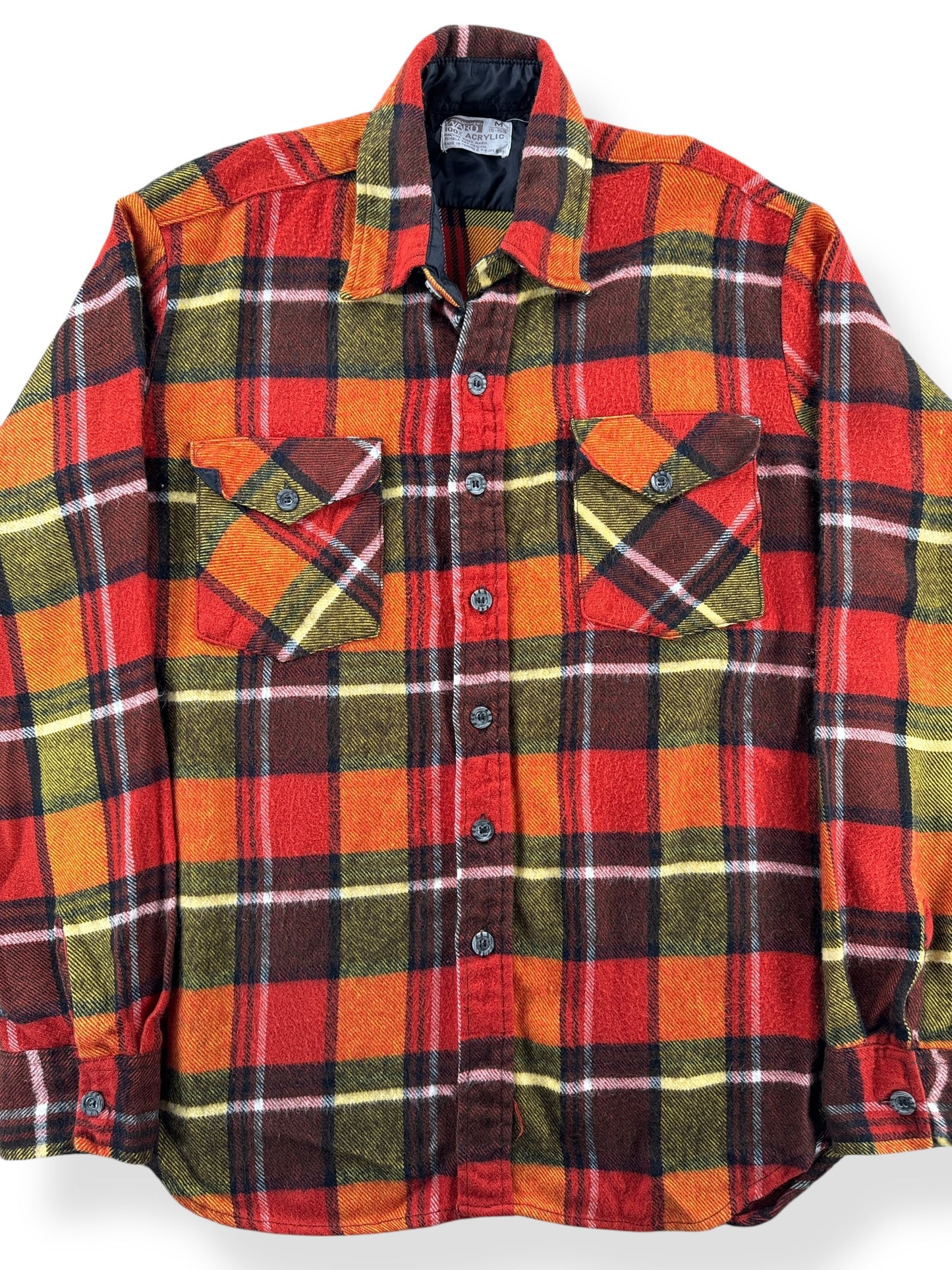 Front Close Up of Vintage Montgomery Ward Acrylic Flannel SZ M