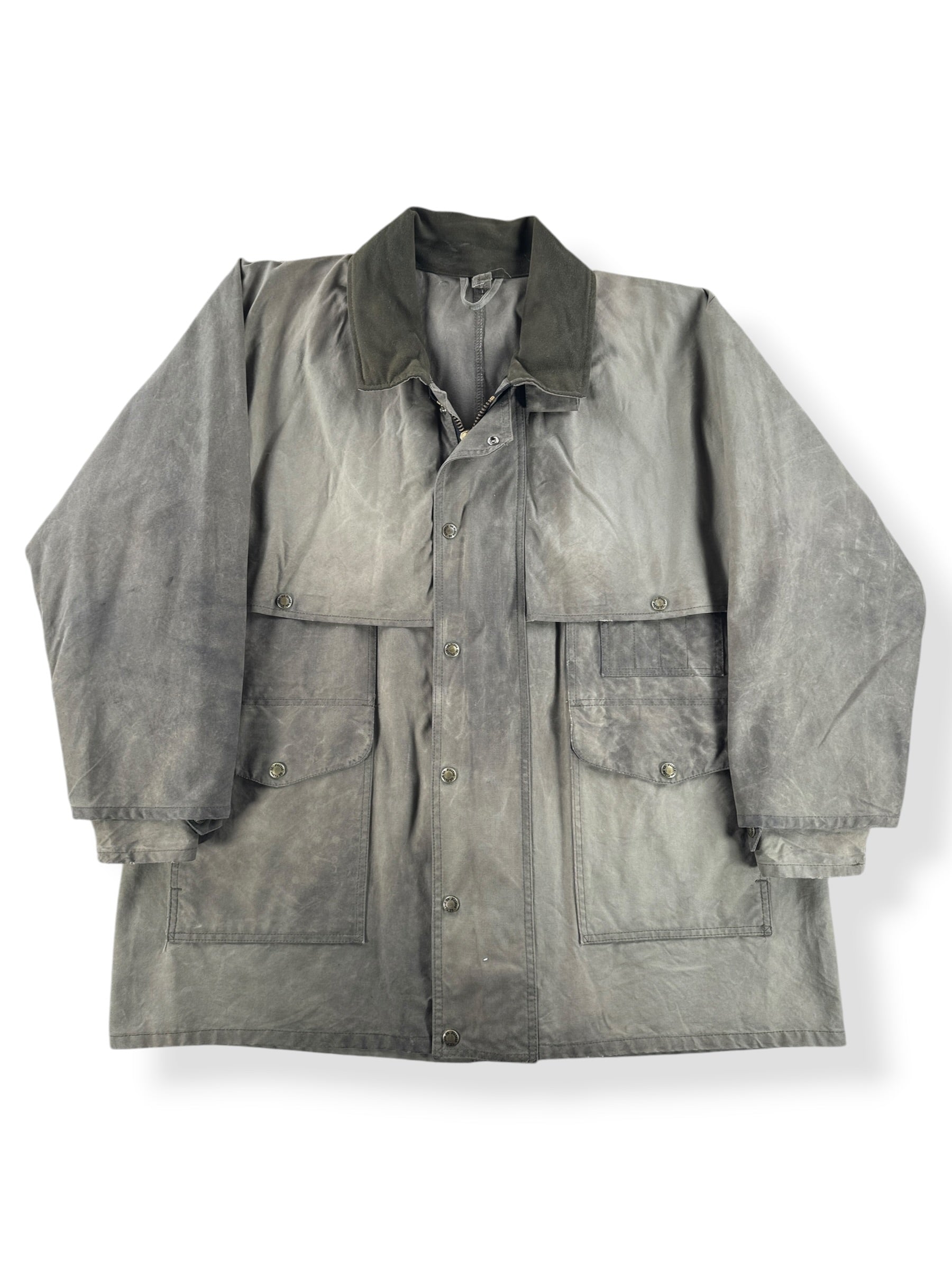 Front of Filson Shelter Cloth Waxed Cotton Packer Jacket SZ XL