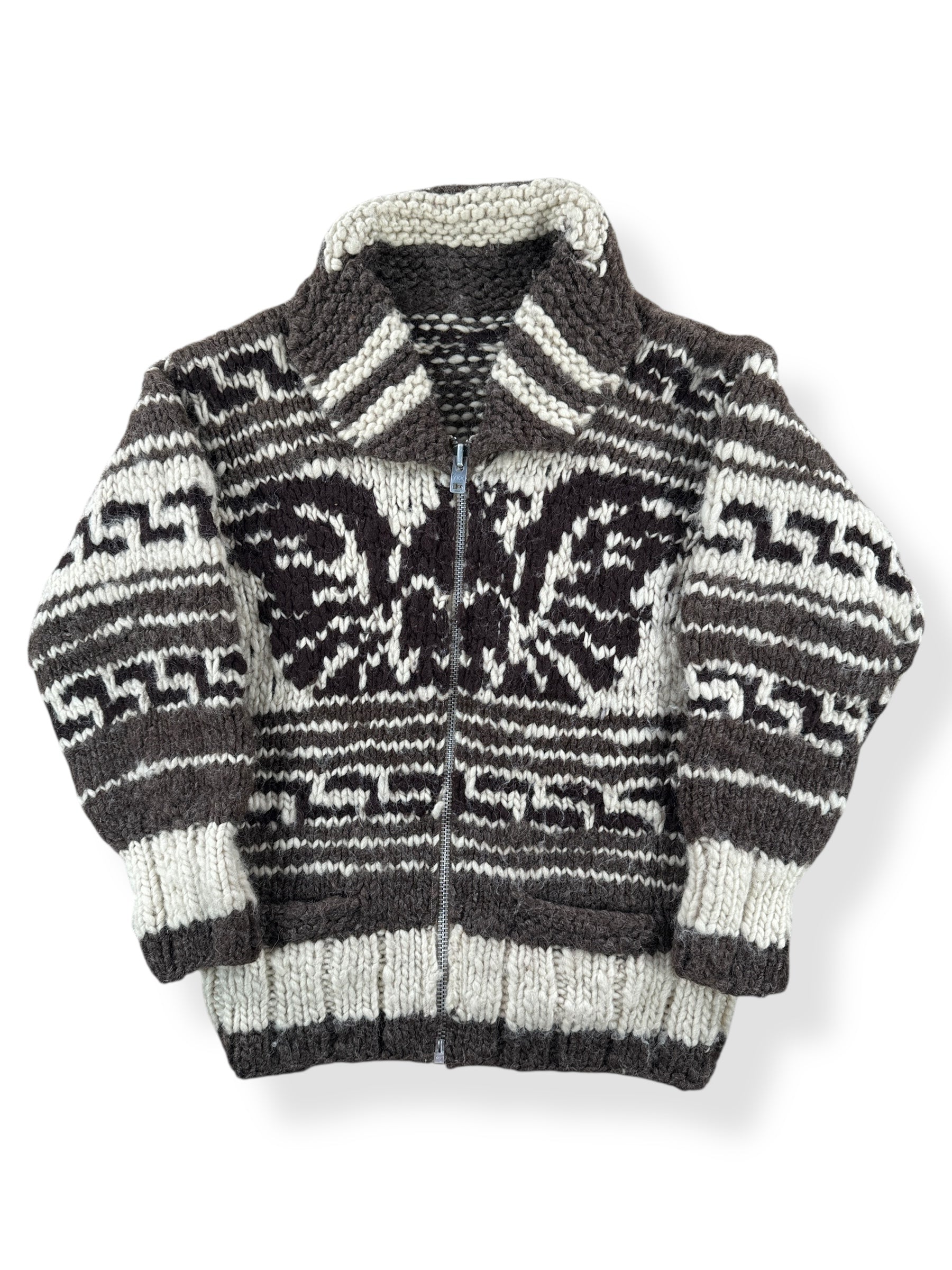 Front of Vintage Thunderbird Cowichan Sweater SZ M