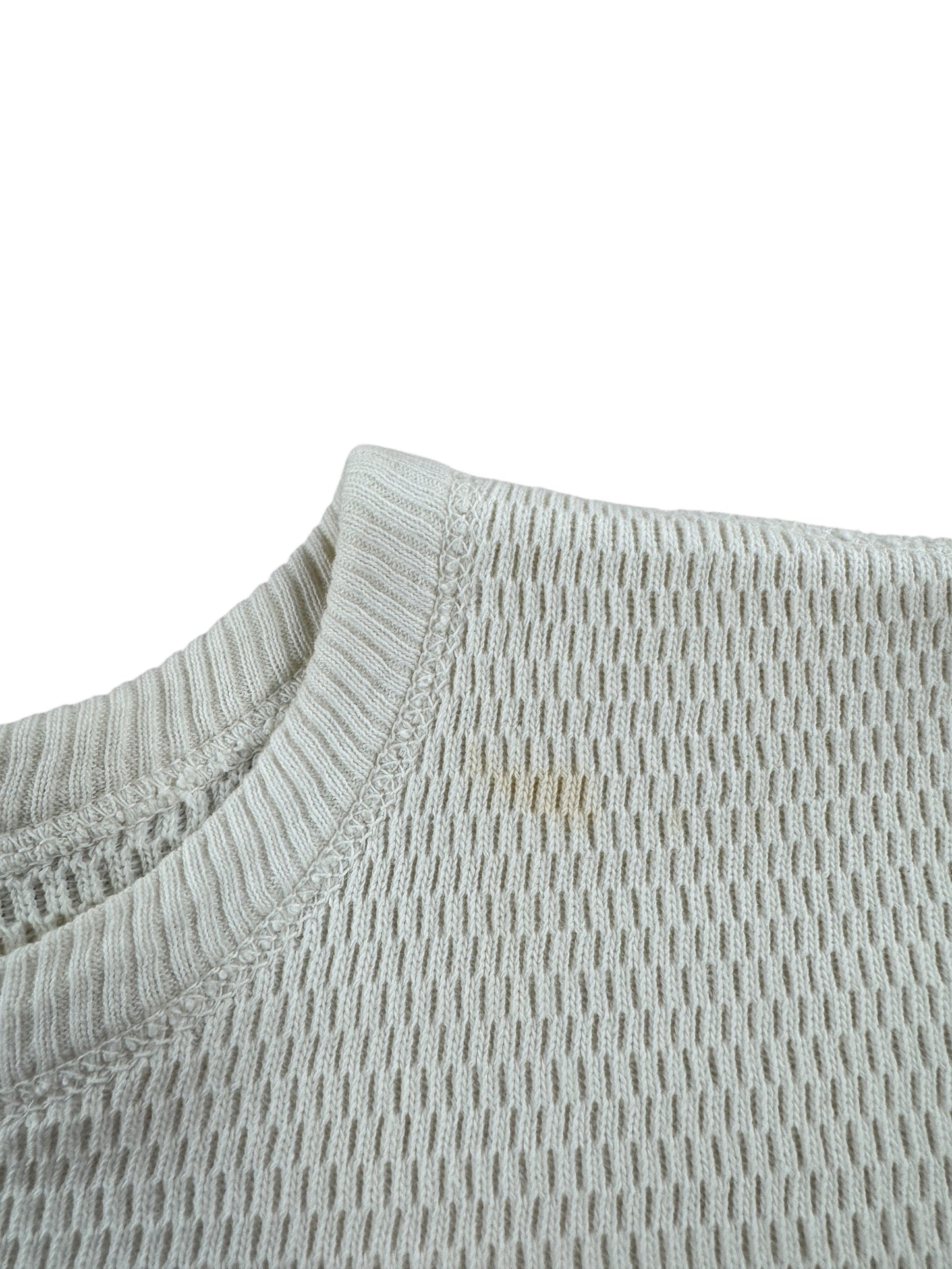 Stain on Vintage Penney's Towncraft 100% Cotton Waffle Thermal Shirt SZ M (Fits XS)