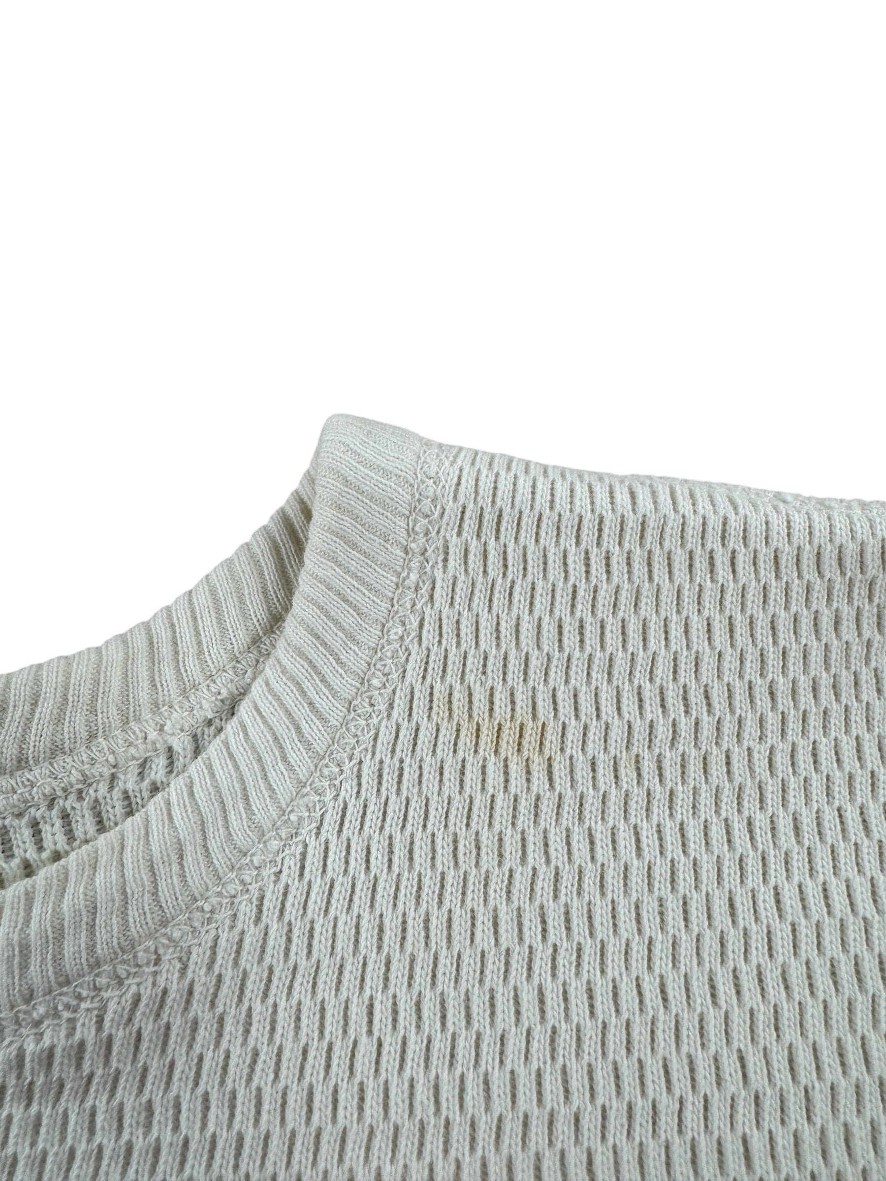 Stain on Vintage Penney's Towncraft 100% Cotton Waffle Thermal Shirt SZ M (Fits XS)