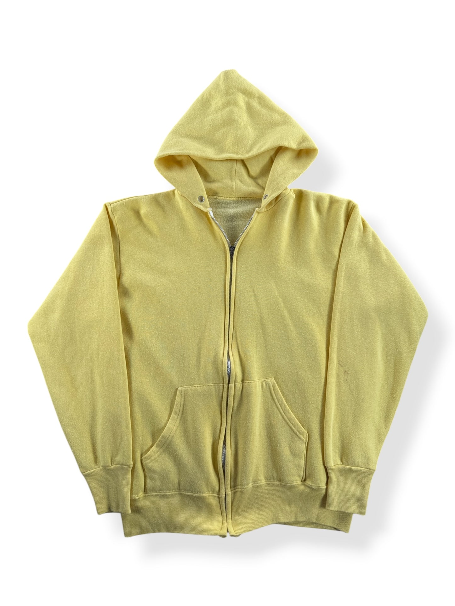 Vintage Blank Yellow Zip Up Hoodie SZ M