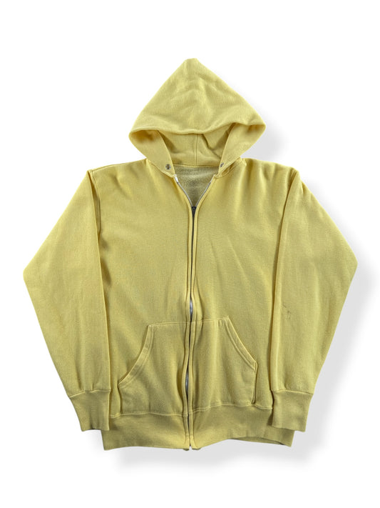 Vintage Blank Yellow Zip Up Hoodie SZ M
