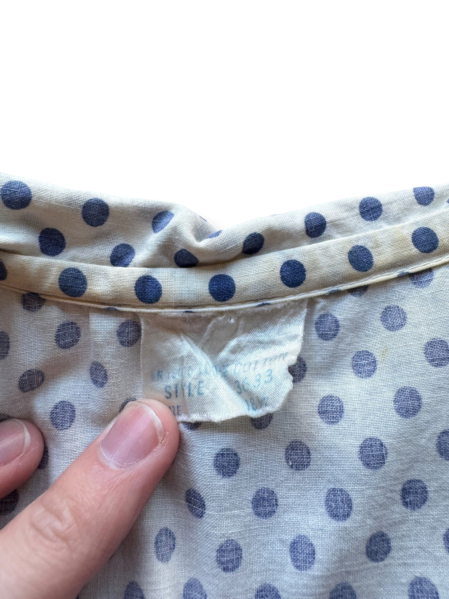 Tag on Vintage Polka Dot Cotton House Dress SZ S/M