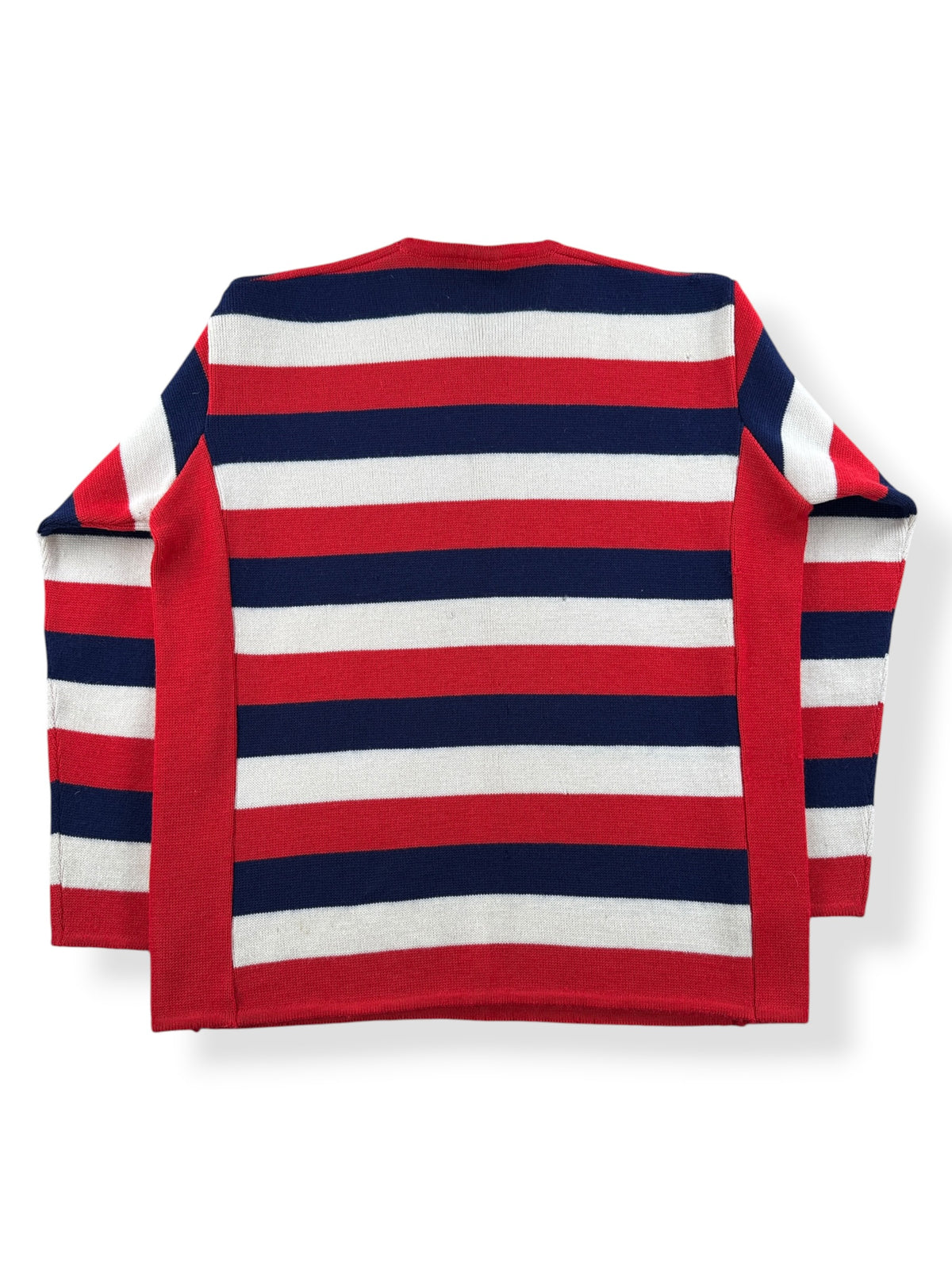Back of Vintage Charles Wolf Striped Wool Sweater SZ L