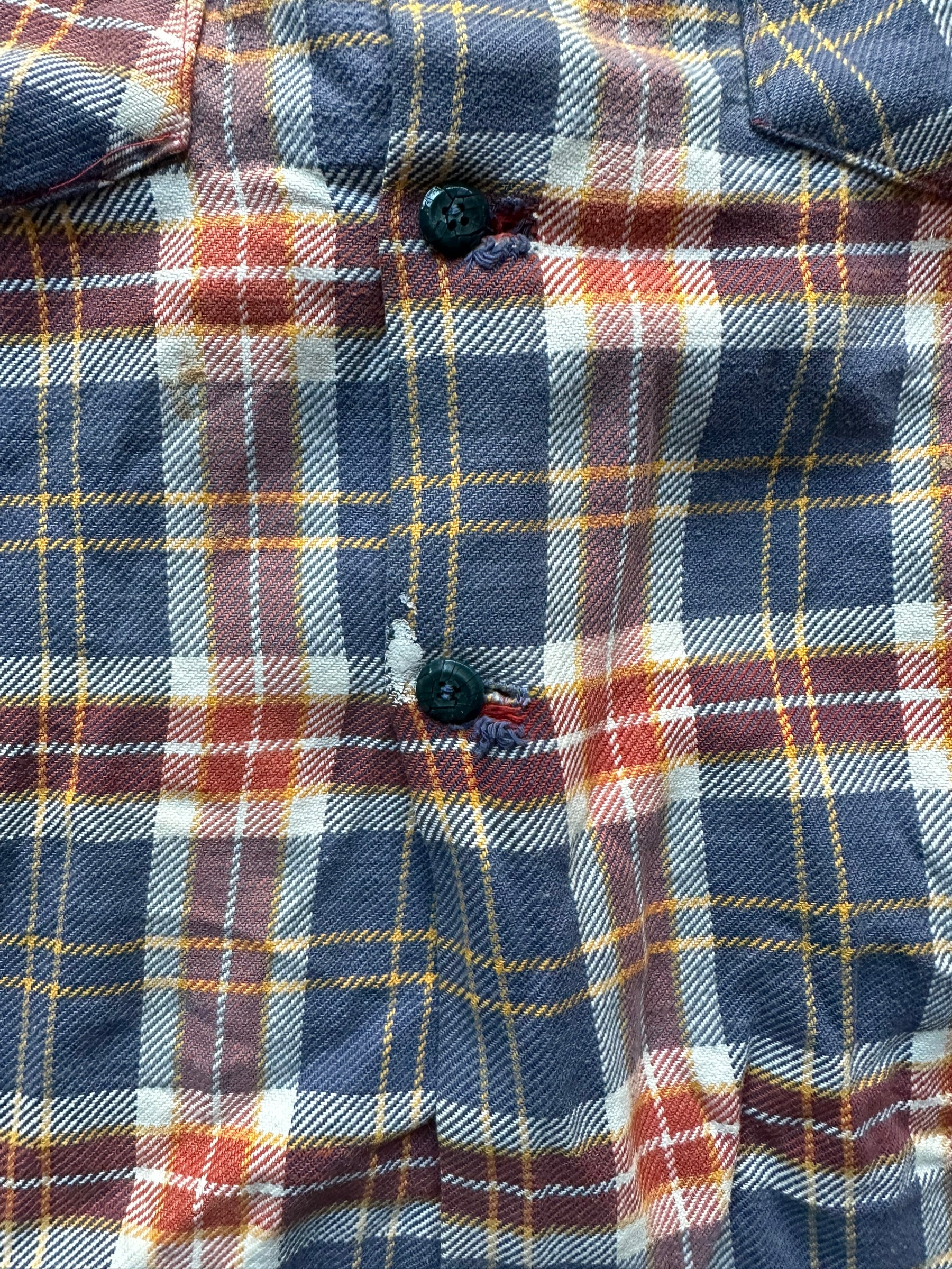 Lower Placket Details on Vintage Guymont Cotton Flannel SZ M | Vintage Loop Collar Shirt Seattle | Barn Owl Vintage Seattle