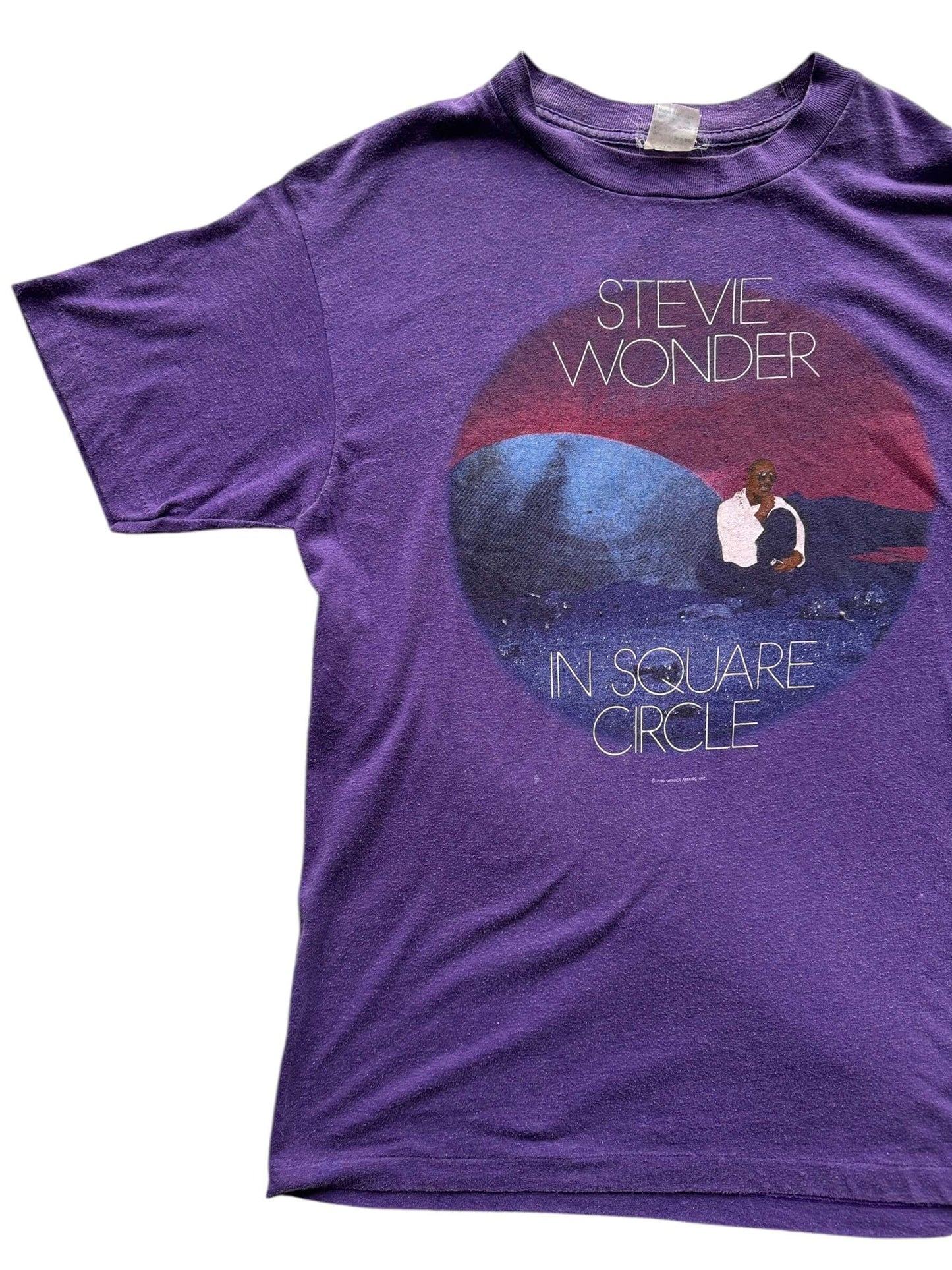 Front Right View of Vintage Stevie Wonder In Square Circle Tee XL