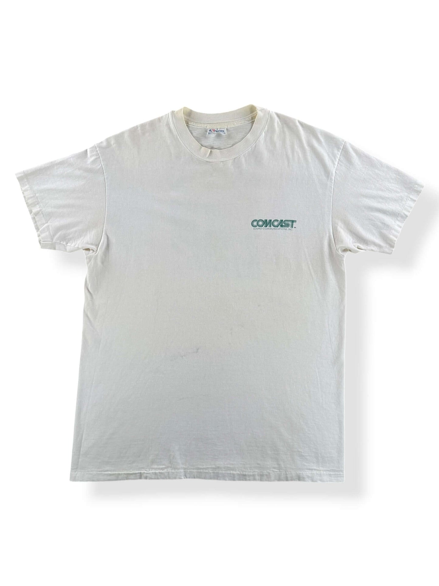Front of Vintage Comcast I Survived The '91 Meridian Fire Tee SZ L