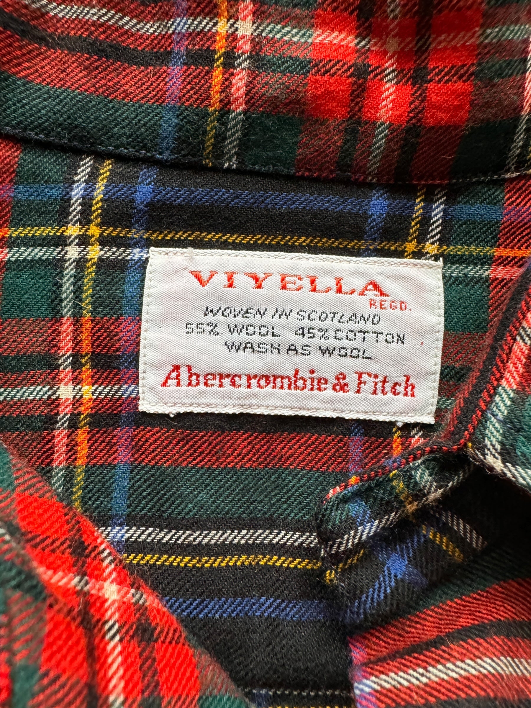 tag on Vintage Abercrombie & Fitch Viyella Plaid Flannel SZ M