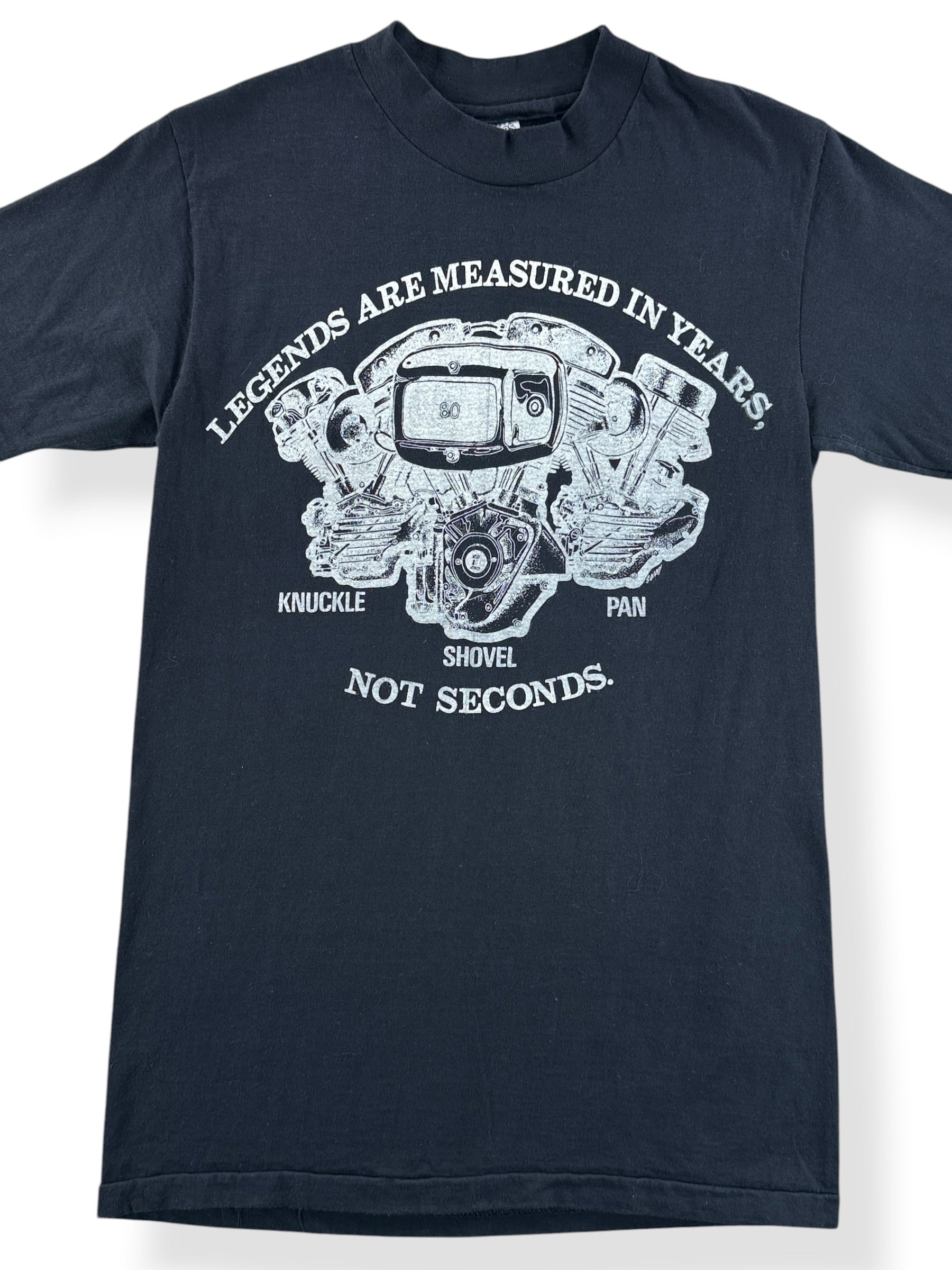 Front Close Up of Vintage Harley Davidson Legends Tee White SZ S (Fits XS)