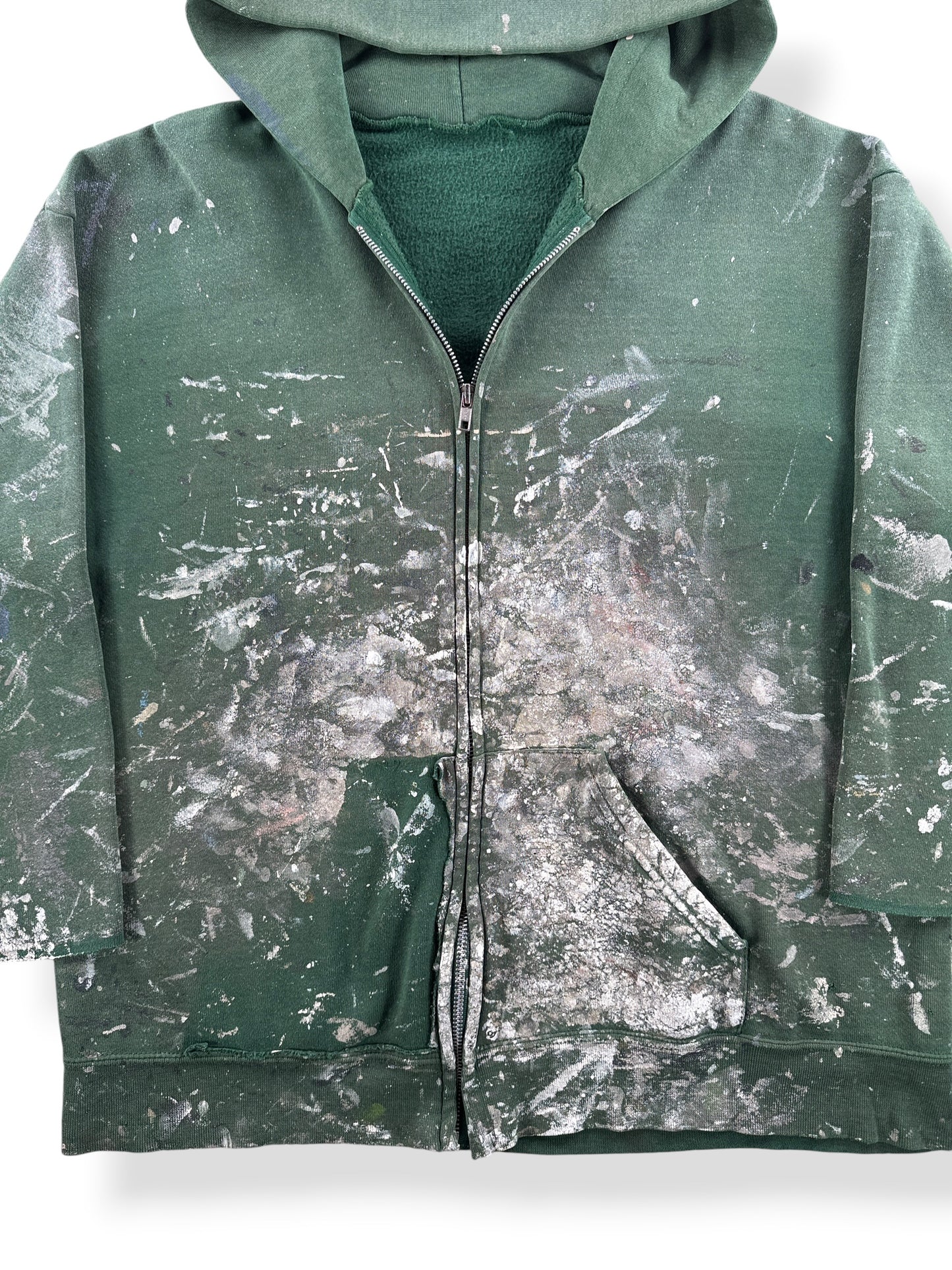 Front Close Up of Vintage Painters Hoodie SZ L AS IS