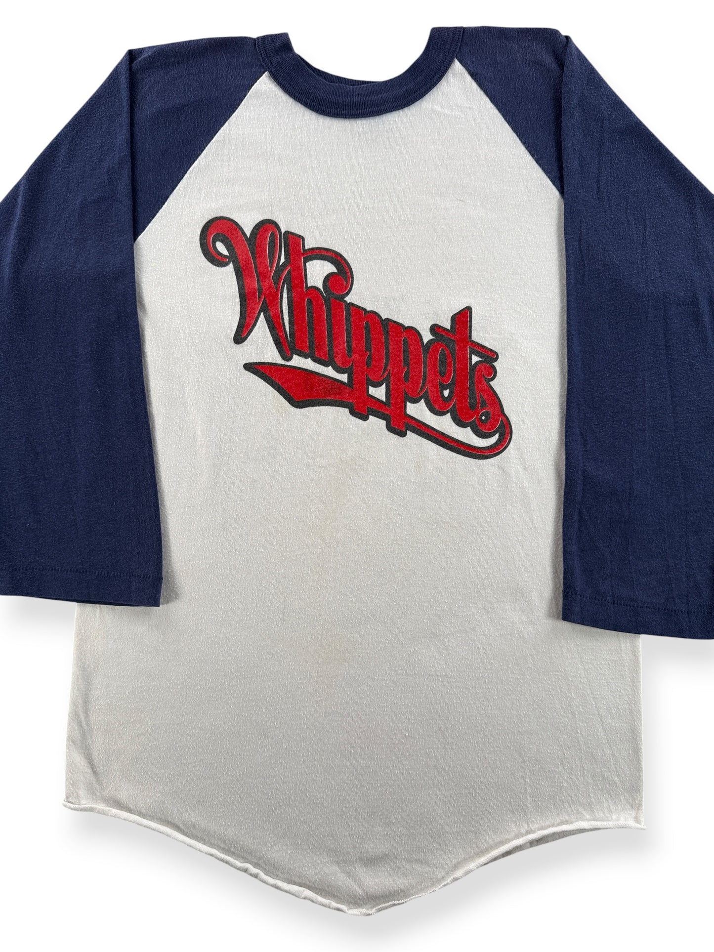 Front Close Up of Vintage Whippets Lake Wobegon Raglan Tee SZ S (Fits XS)