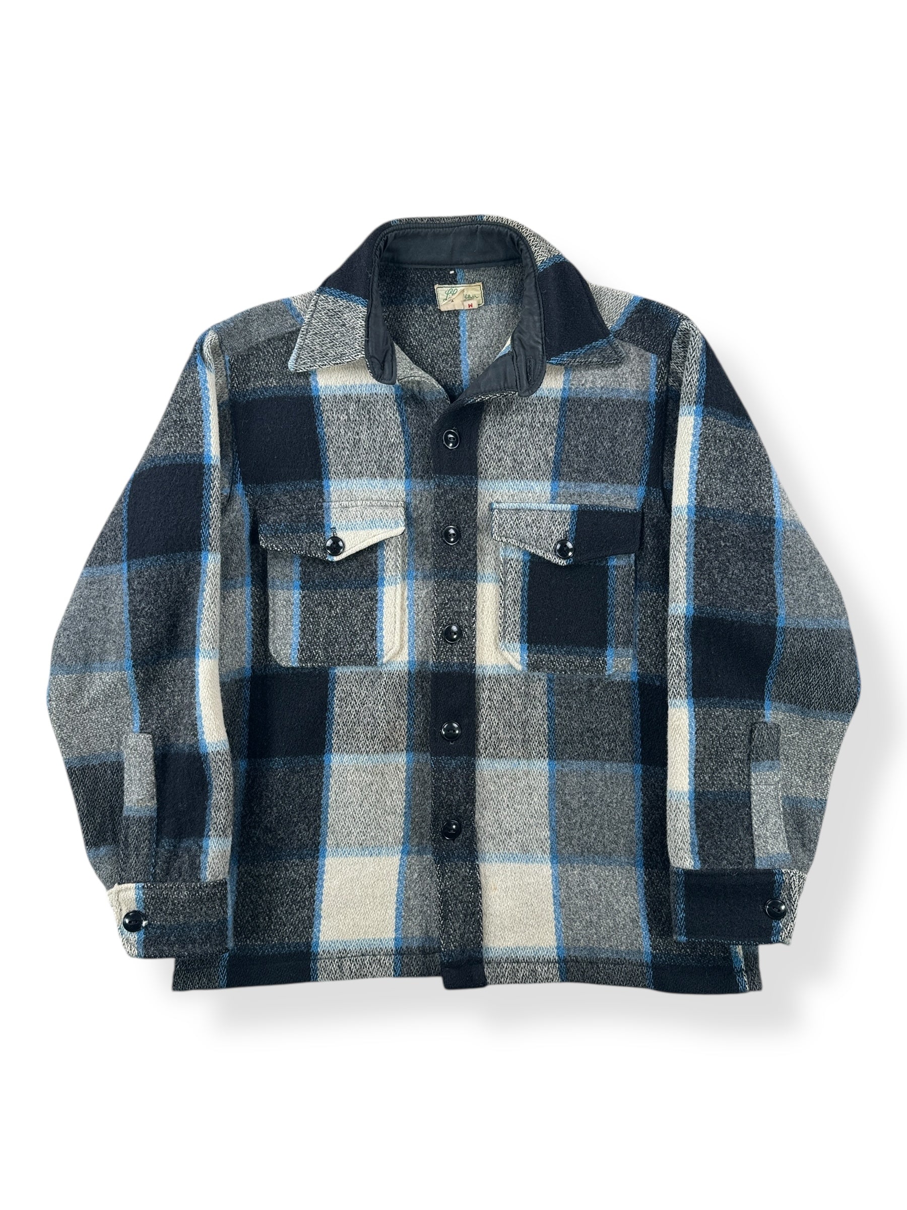 Front of Vintage Script Era LL Bean Wool Shirt Jacket SZ M