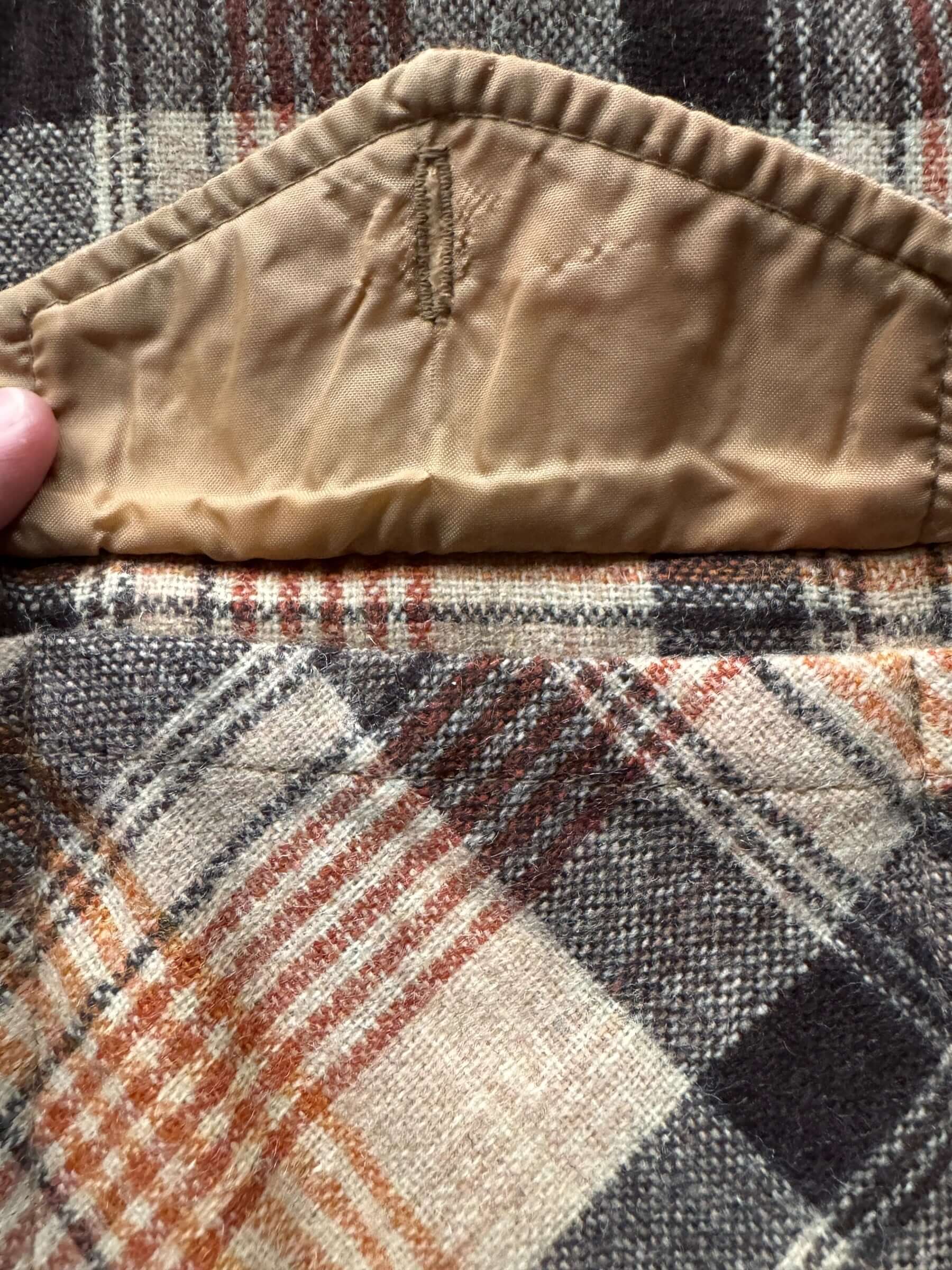 missing button on left pocket of Vintage Ponderosa Wool Blend Flannel SZ M