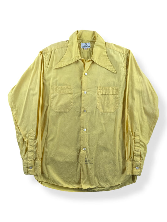 Front of Vintage Yellow D&G Cloth Shop Yellow Dagger Collar Shirt SZ M