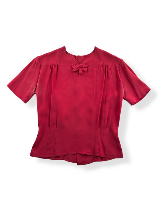 Front of Vintage 40's Rayon Crepe Blouse SZ M/L - AS IS