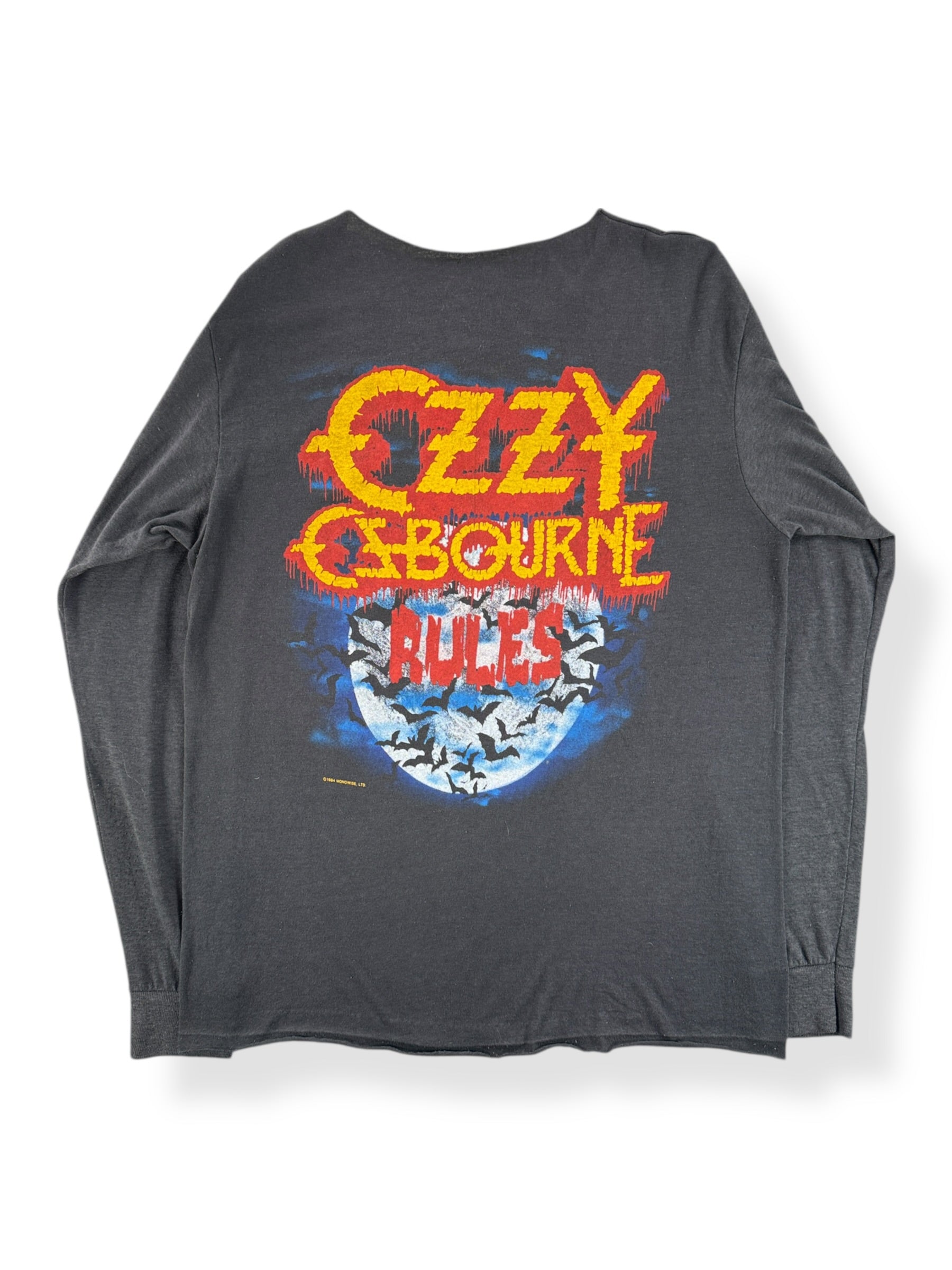 Back of Vintage Ozzy Osbourne Rules '84 Long Sleeve Chopper Tee SZ M