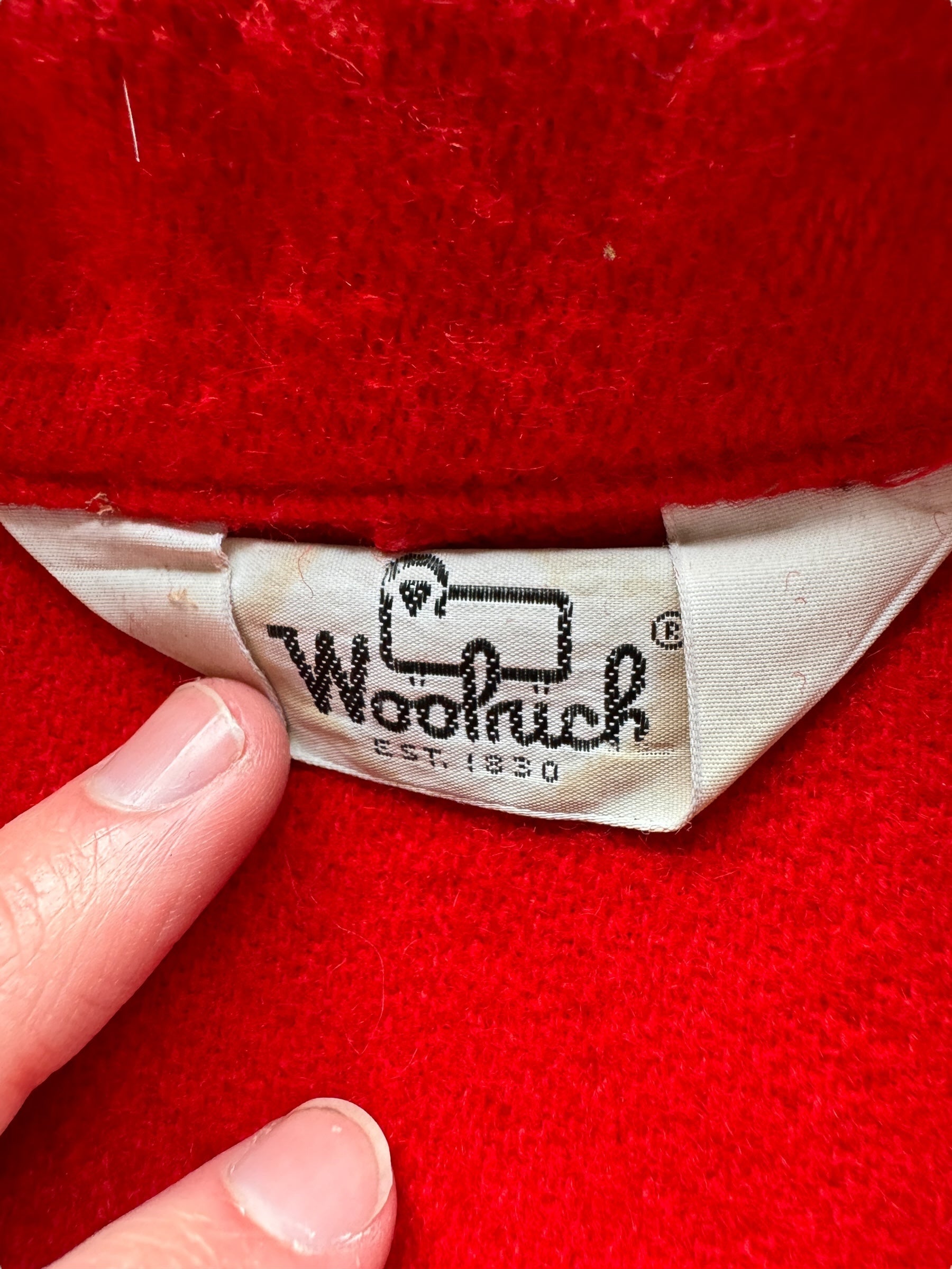 Tag on Vintage Woolrich Striped Red Blanket Coat SZ M