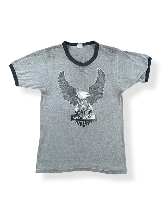 Front of Vintage Harley Davidson Blaine MN Ringer Tee SZ S