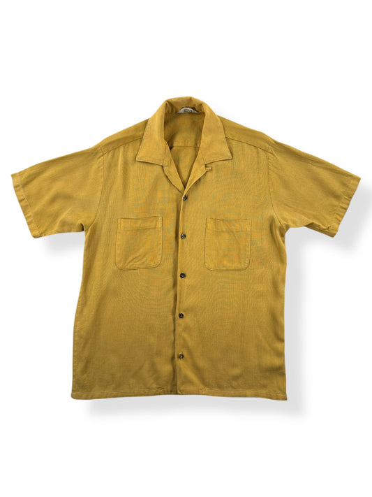 Front of Vintage Davinci Mustard Colored Loop Collar Shirt SZ S