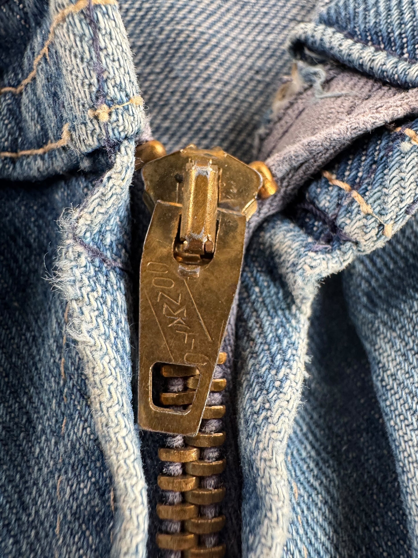 Zipper on Vintage 50's Wrangler Blue Bell Denim Jacket SZ M