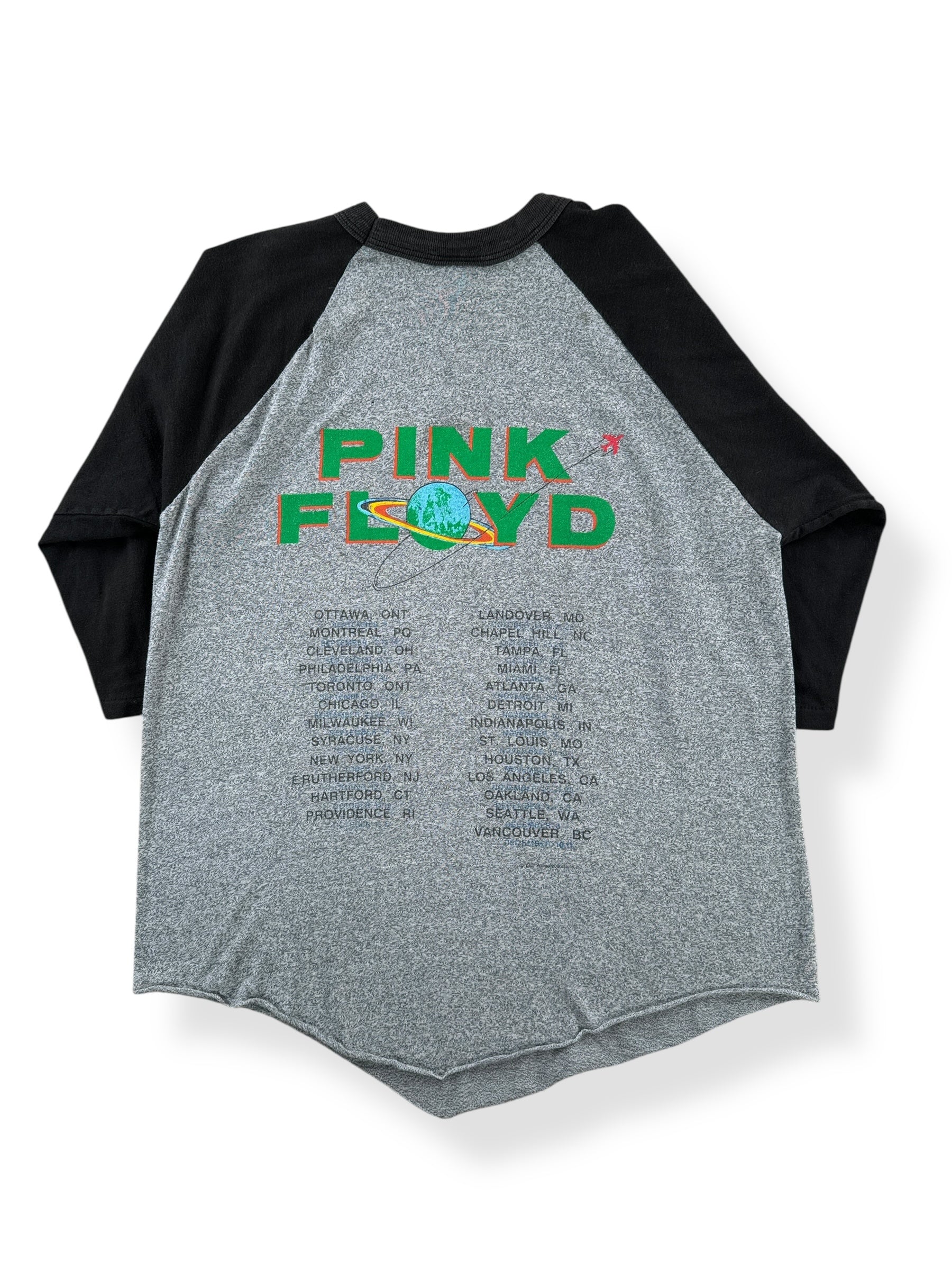 Back of Vintage Pink Floyd Dark Side of the Moon Raglan Tee SZ M