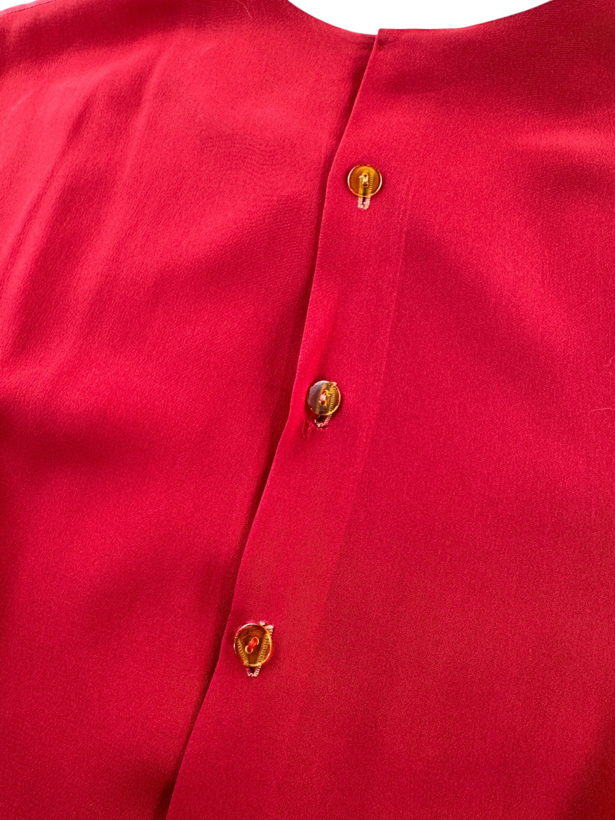 Buttons on back of Vintage 40's Rayon Crepe Blouse SZ M/L - AS IS