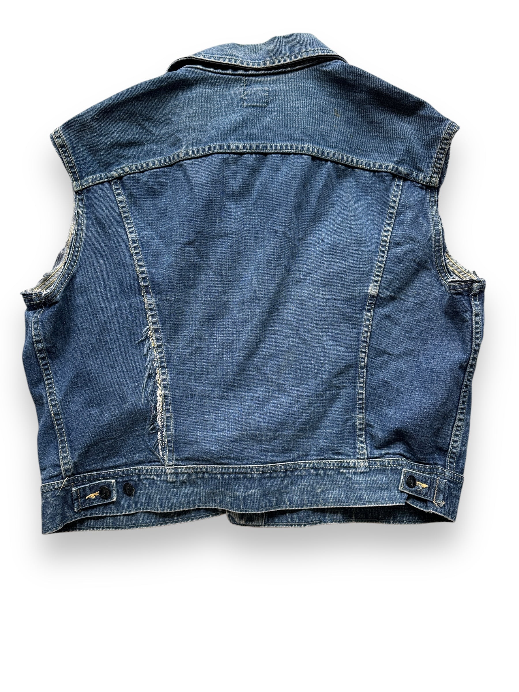 back of Vintage Lee 101-J Denim Vest SZ 48