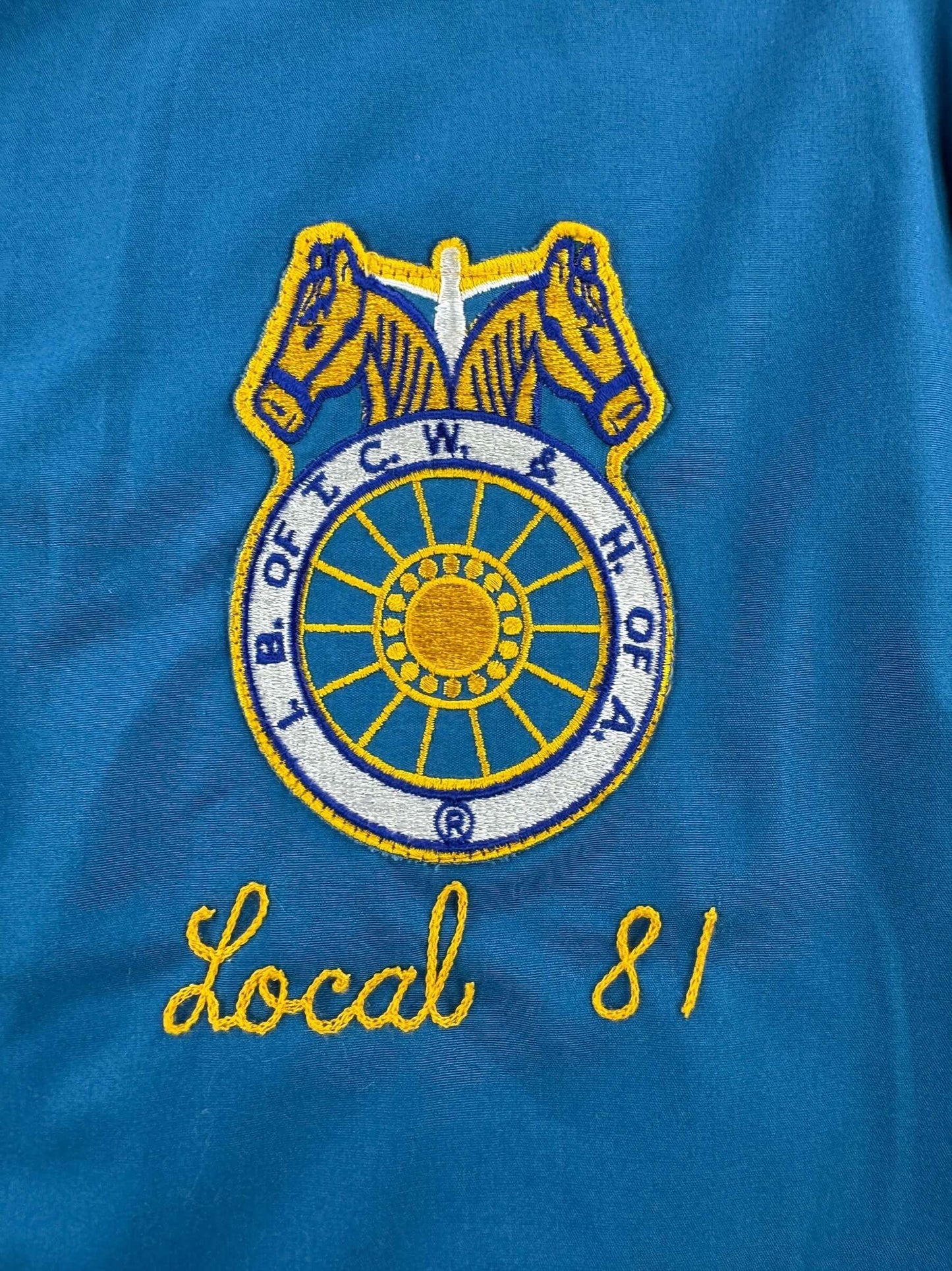 Patch on Vintage Teamsters Jacket SZ XL AS IS