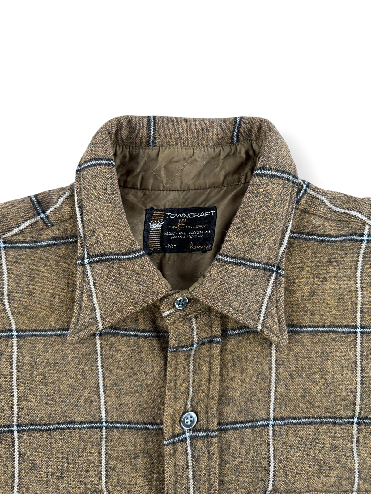Collar on Vintage 60s Short Sleeve Towncraft Wool Flannel SZ M