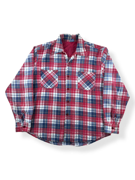 Front of Vintage Dolphin Brand Printed Flannel SZ L